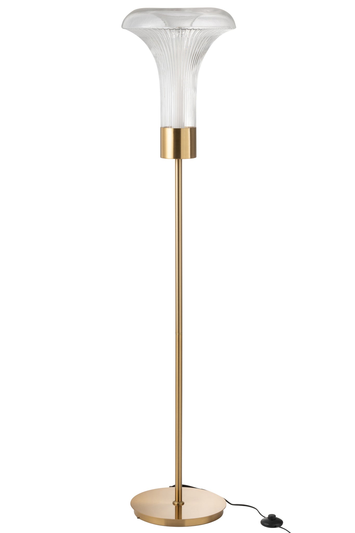 Stehlampe LED Gold Metall/Glas Transparent