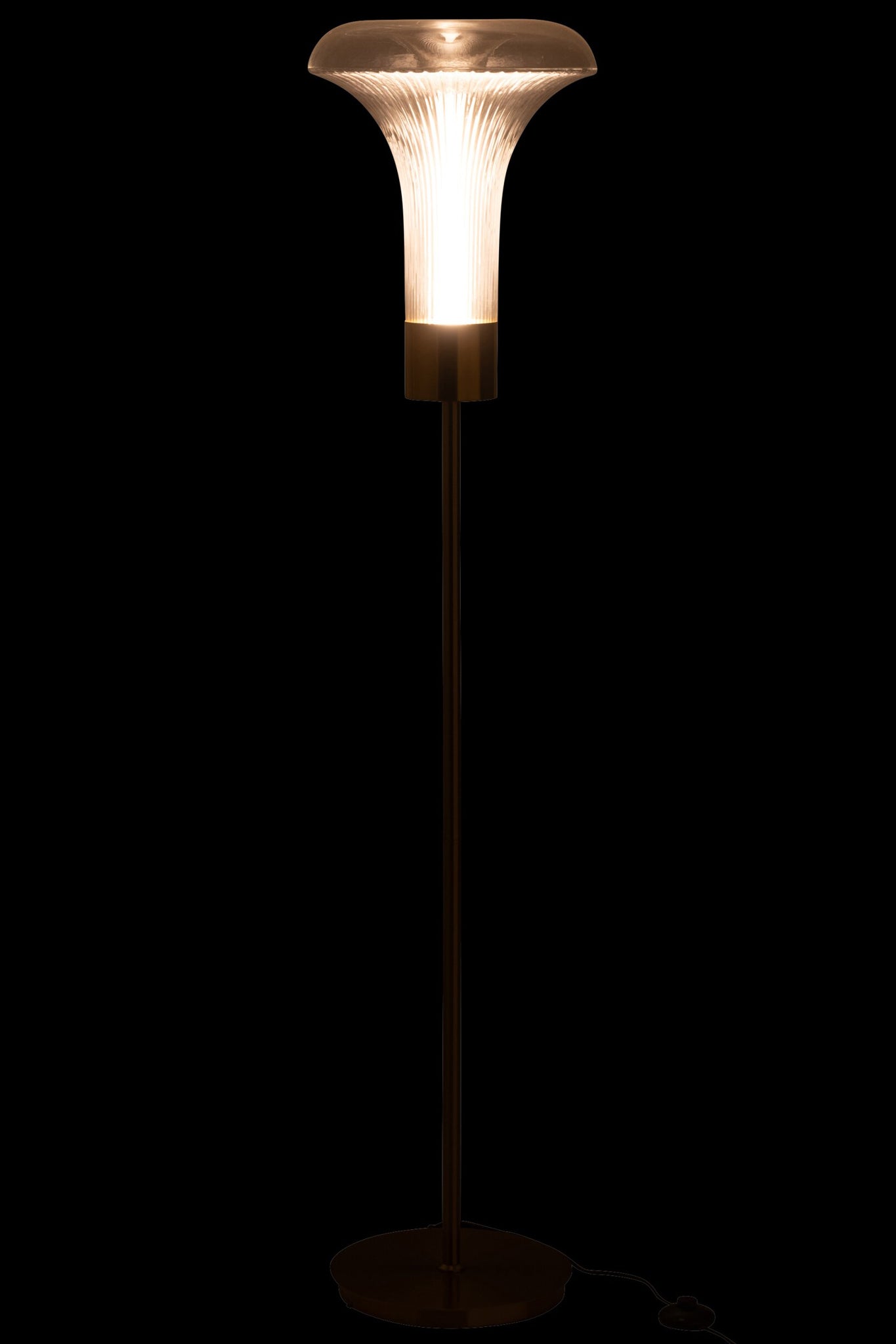 Ledvloerlamp goud – metaal/glas, transparant