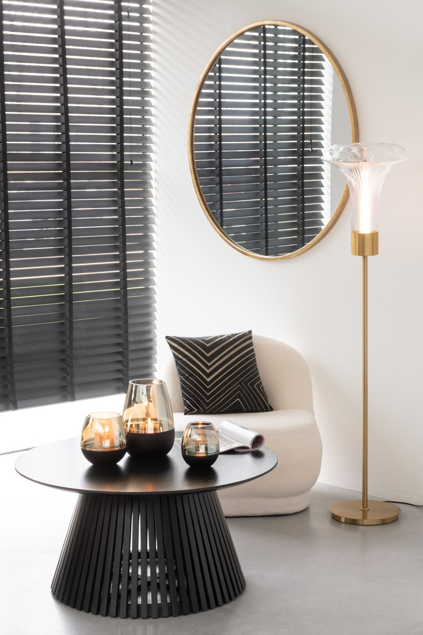 Stehlampe LED Gold Metall/Glas Transparent