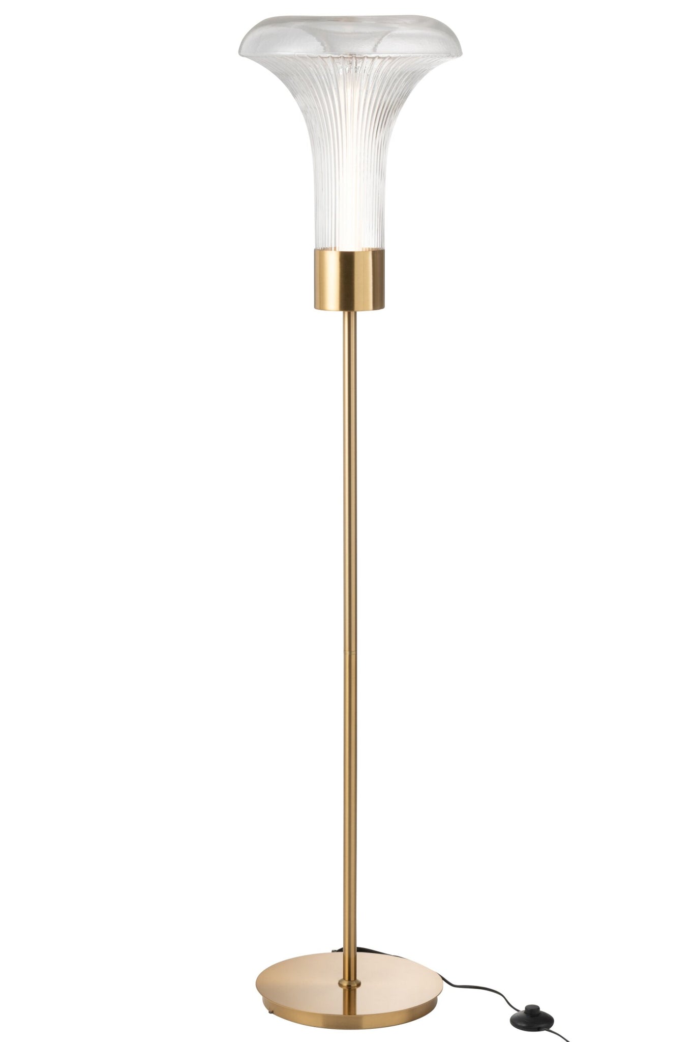 Ledvloerlamp goud – metaal/glas, transparant