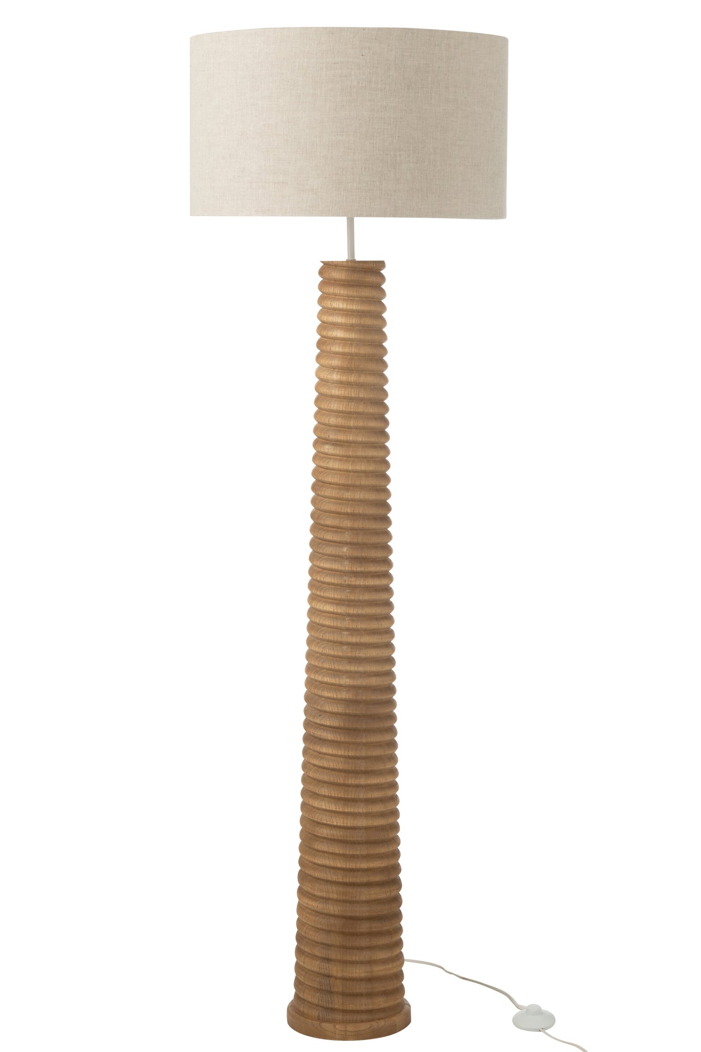 Vloerlamp gedraaid – ailanthushout, naturel/grijs