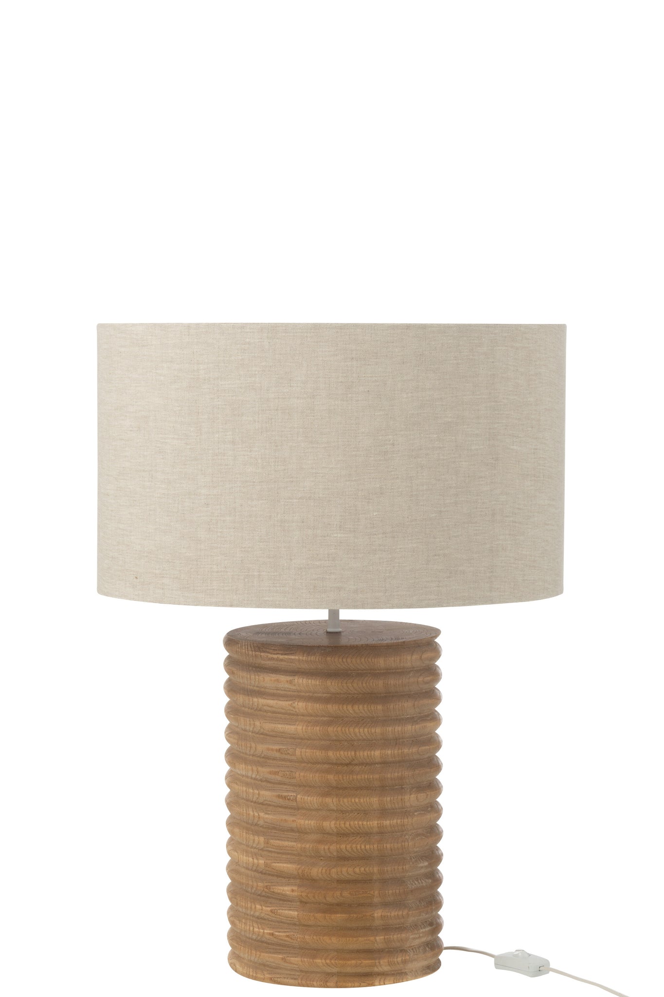 Table Lamp Threaded Wide Ailanthus Wood Natural/Grey