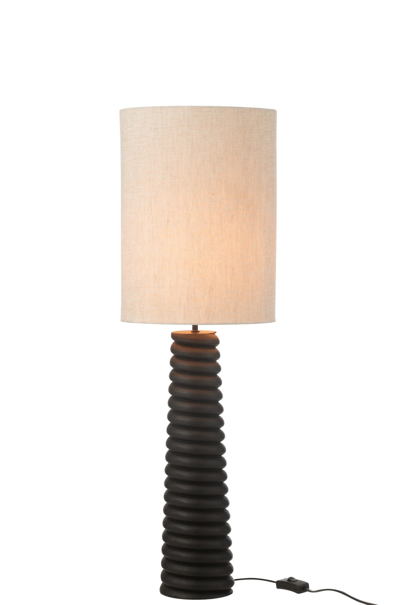 Table Lamp Threaded Ailanthus Wood Black/Grey