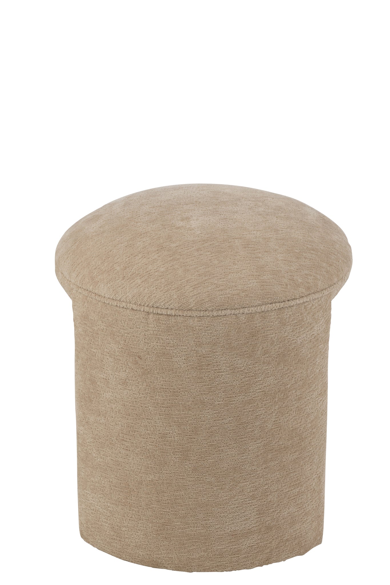 Ronde kruk van stof in beige