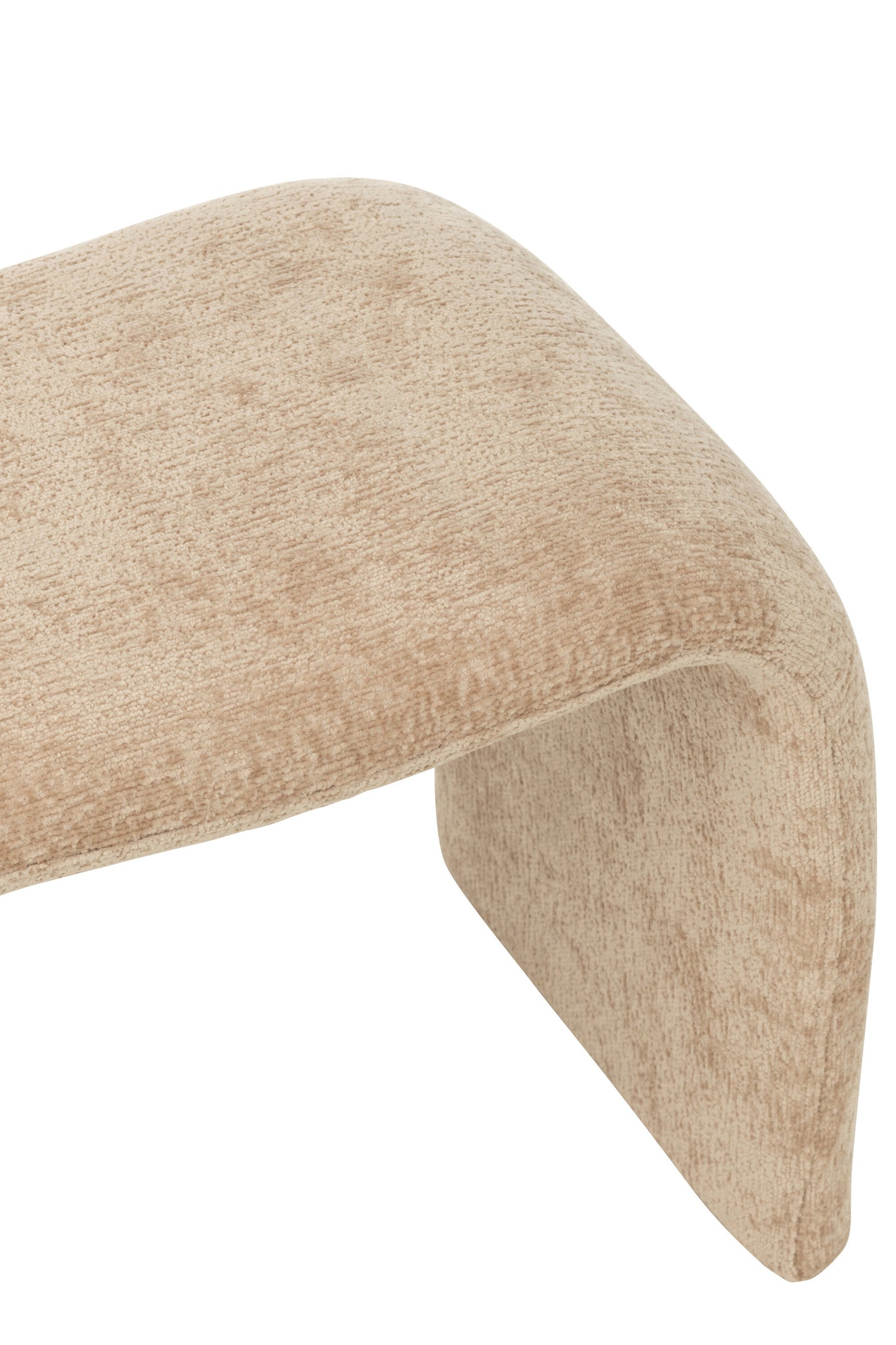 Stool N Shape Textile Beige