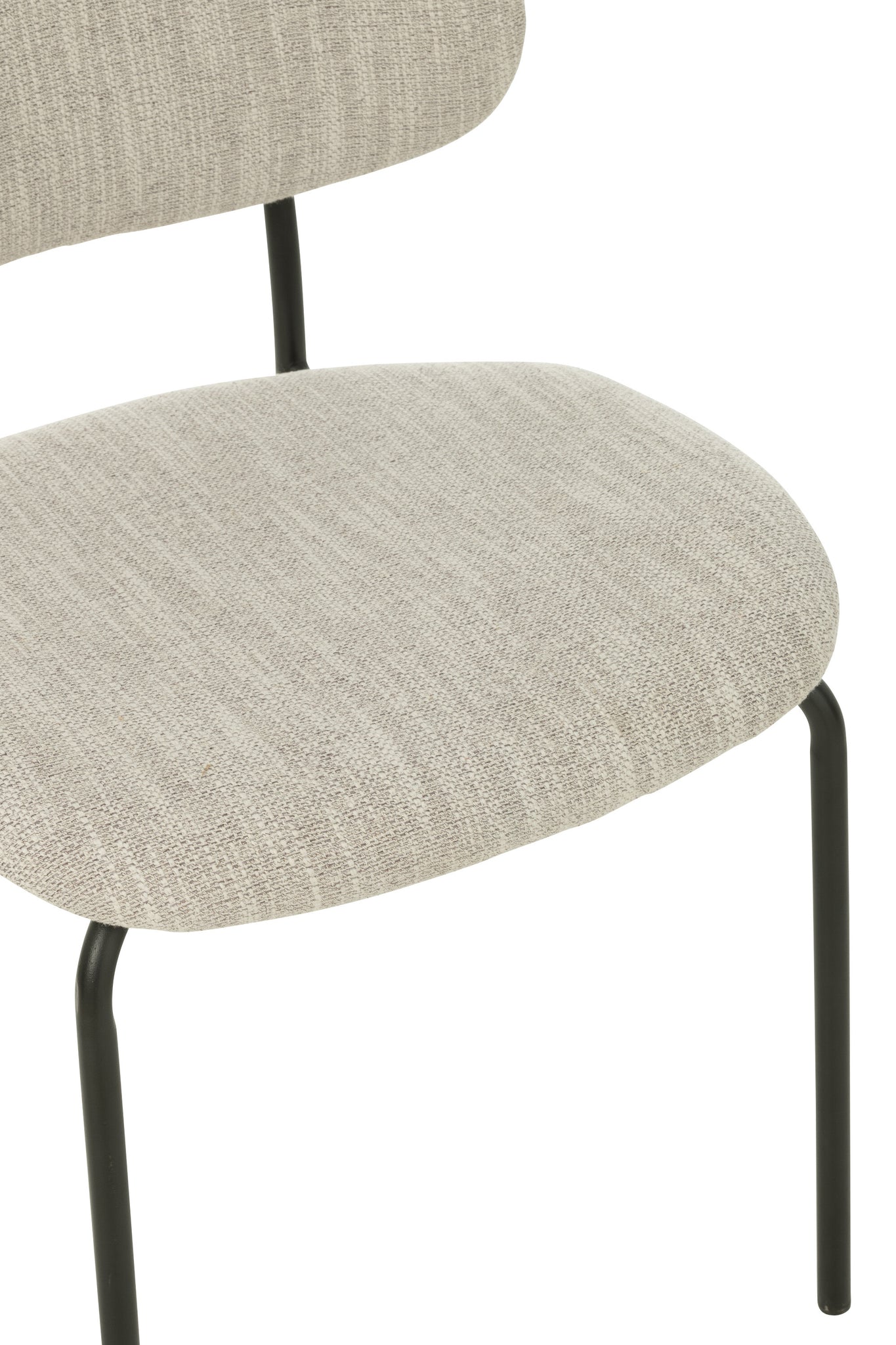 Dining Chair Textile/Metal Beige