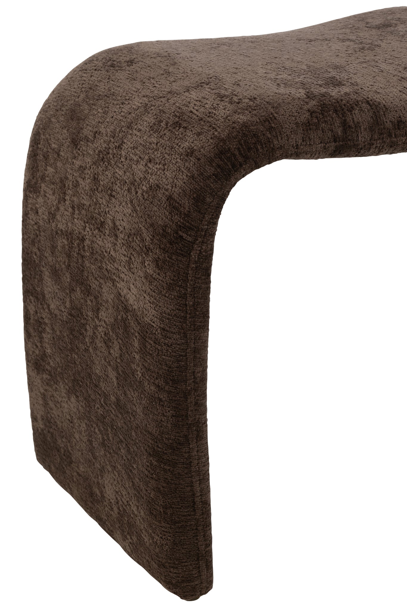 Stool N Shape Textile Dark Brown