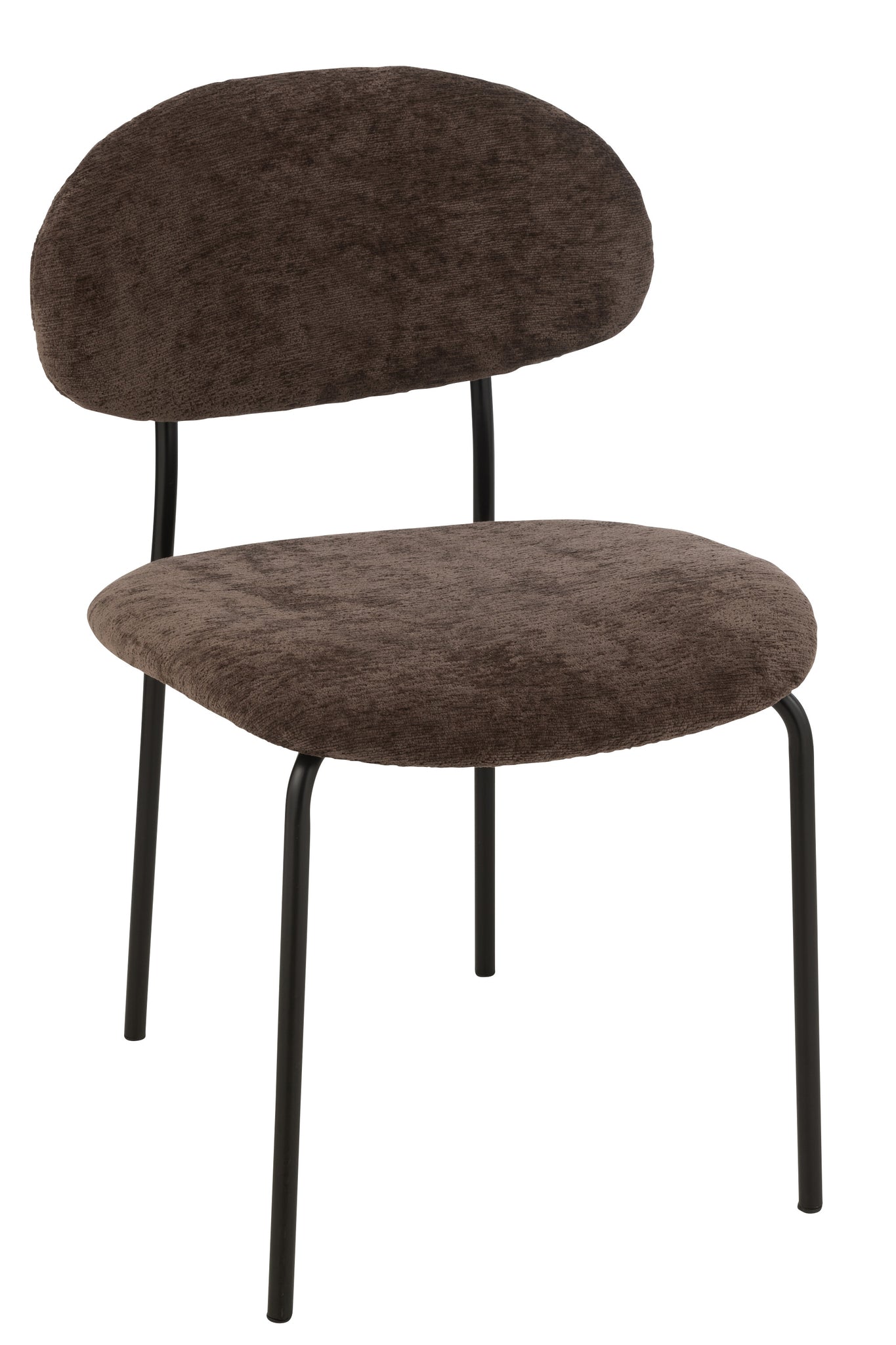 Dining Chair Textile/Metal Dark Brown