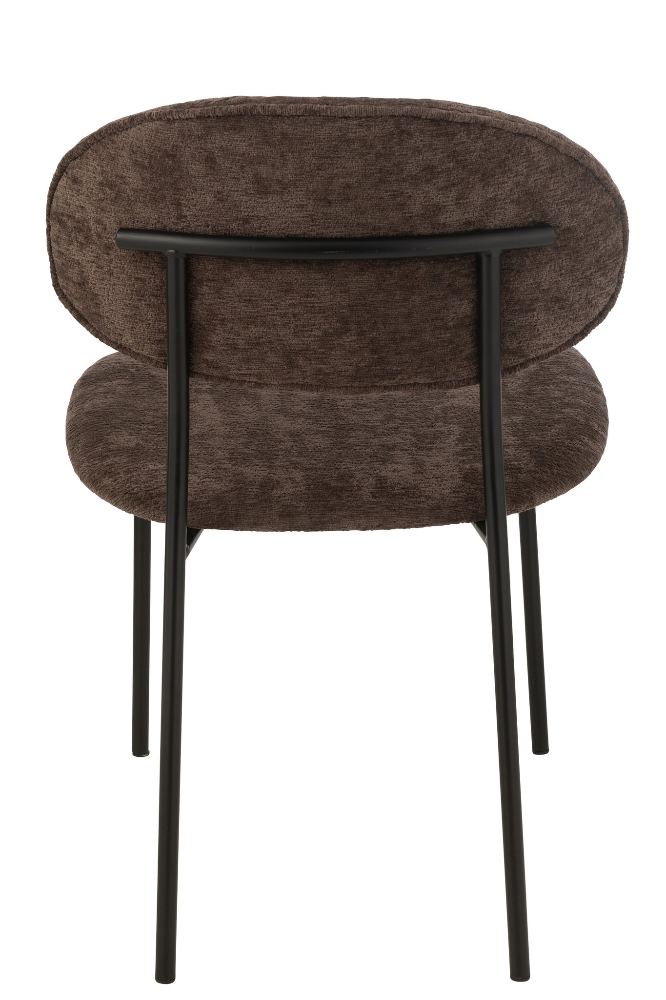 Dining Chair Textile/Metal Dark Brown