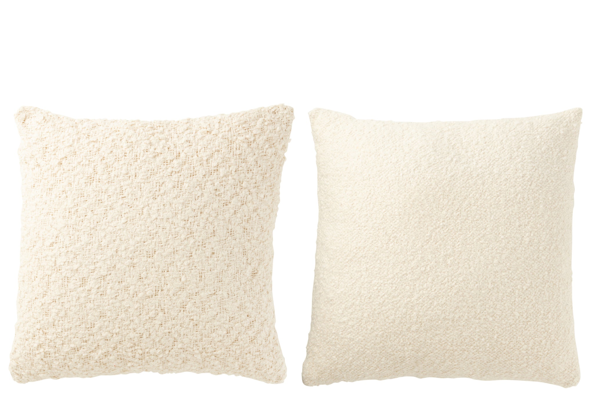 Kissenquadrate, locker/dicht gewebt, Baumwolle, Creme, Sortiment mit 2 Stück