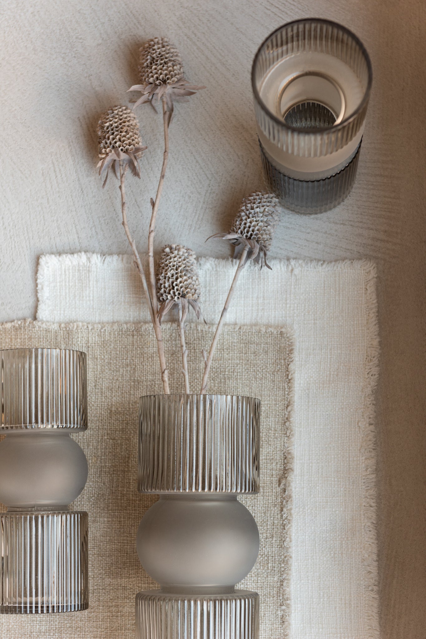 Vase/Candle Holder Candy Glass Grey Medium