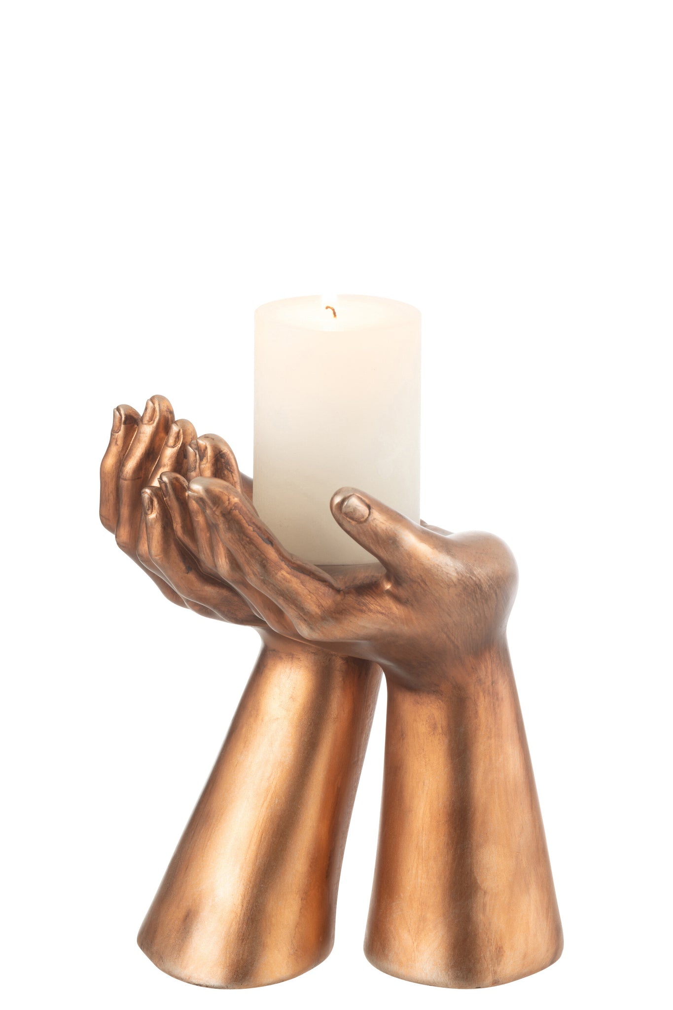 Candle Holder Palms Resin Copper