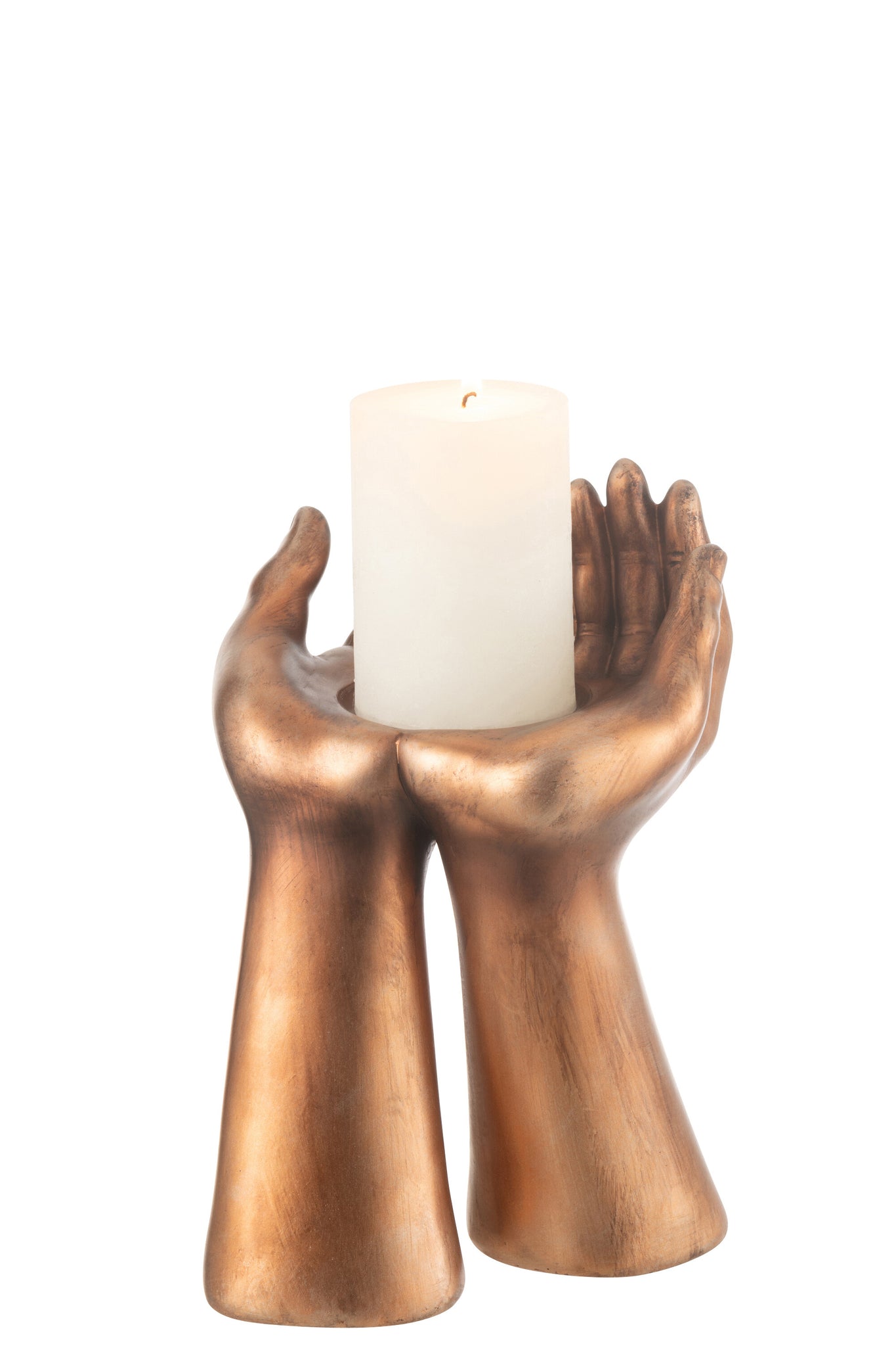 Candle Holder Palms Resin Copper