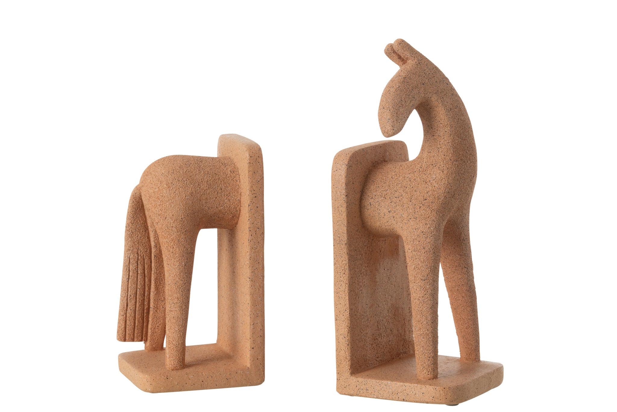 Set Of 2 Bookend Horse Modern Resin Terra