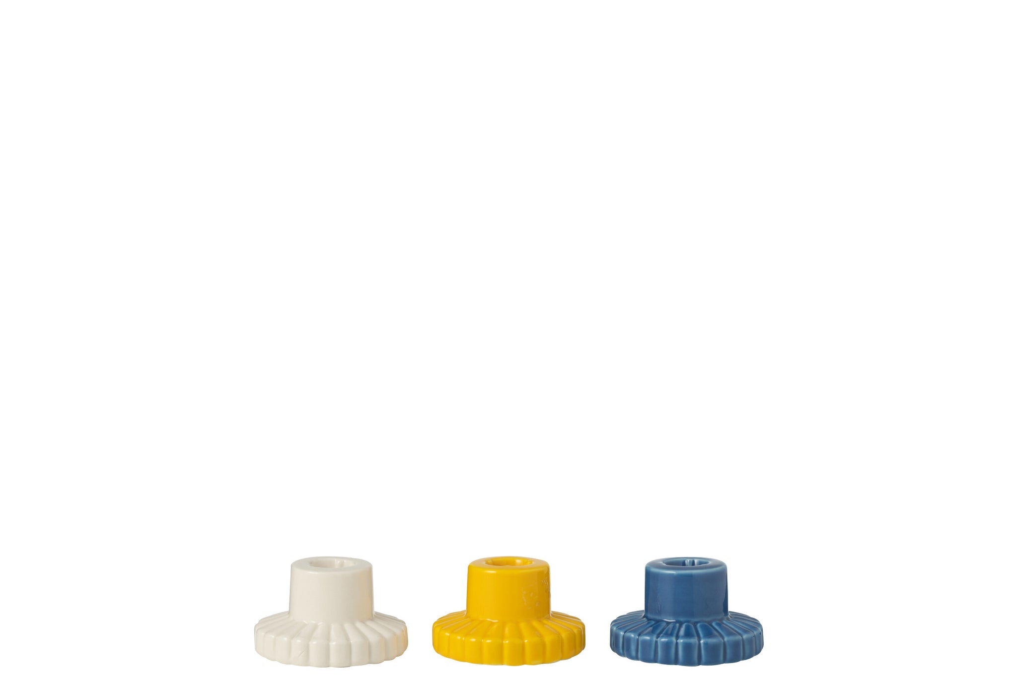 Candle Holder Lines Porcelain Mix Assortment Of 3