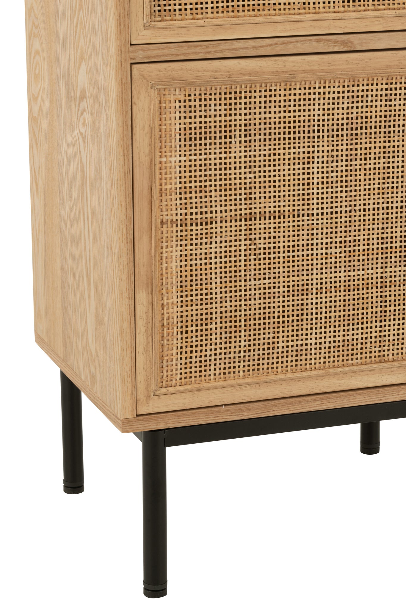 Night Table Square Mdf/Metal Natural/Black