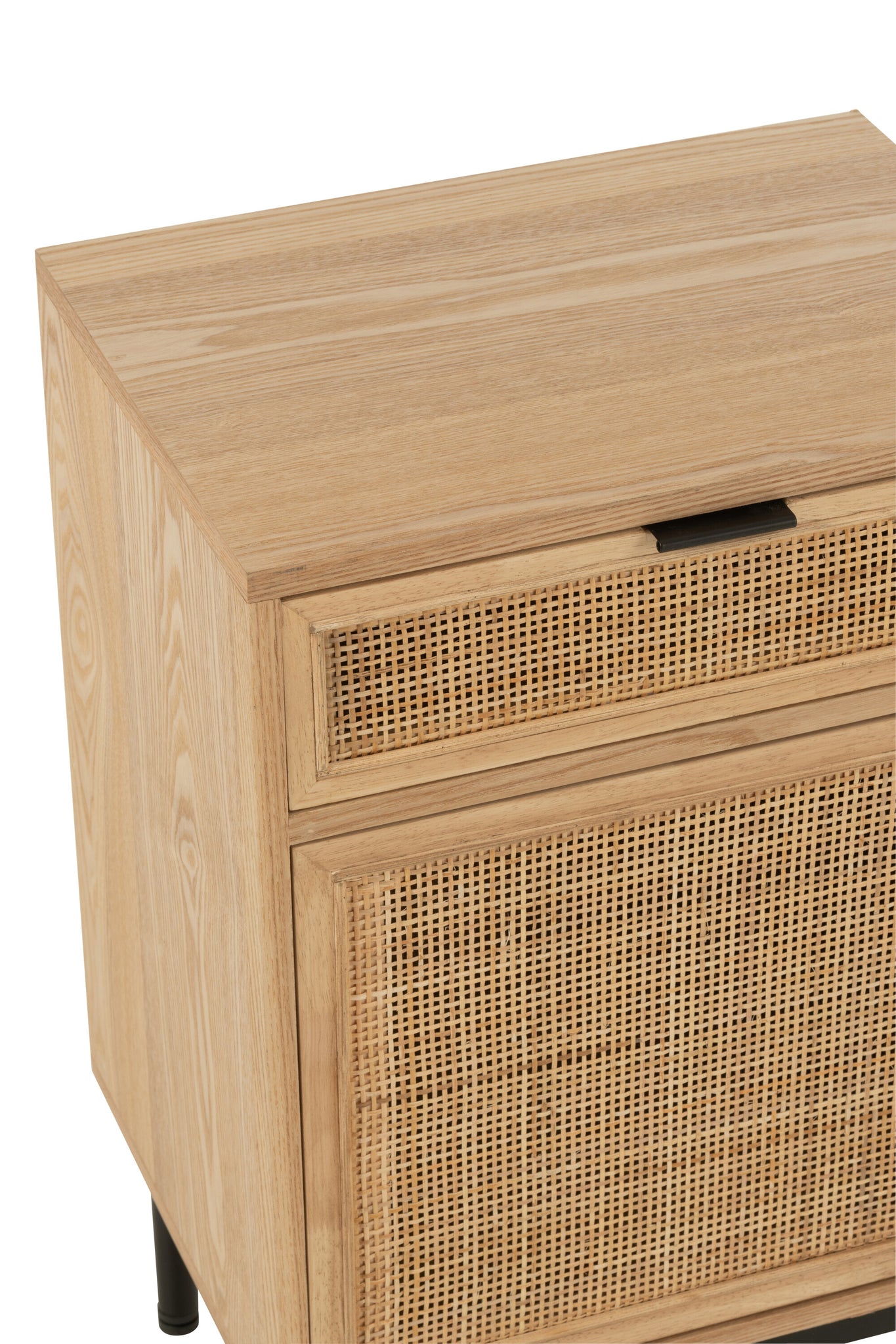 Night Table Square Mdf/Metal Natural/Black