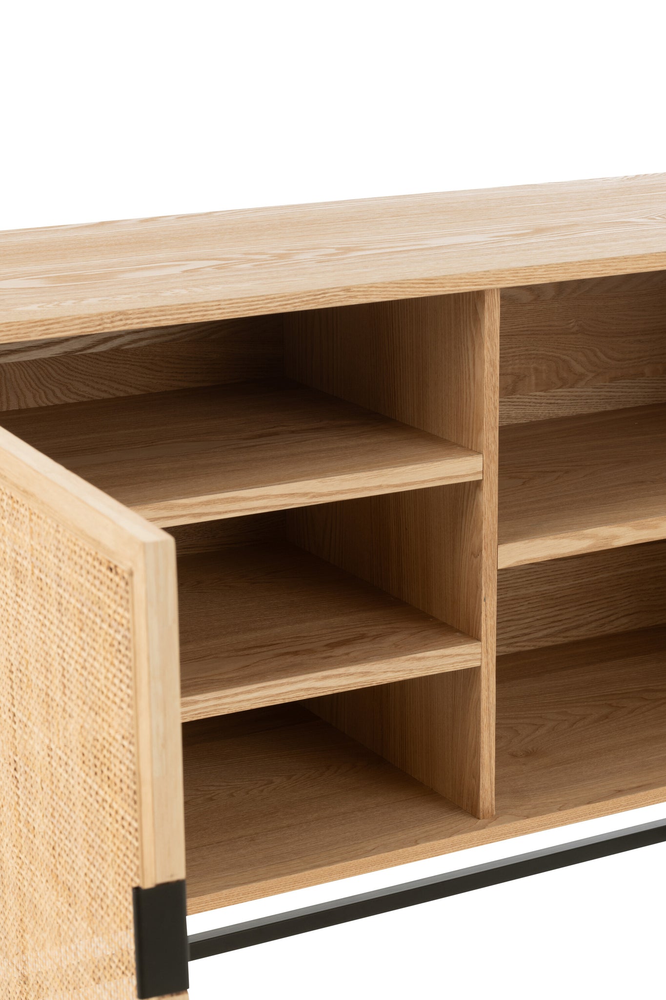 Quadratischer Schrank Metall Schwarz Natur Klein | Living and Goods