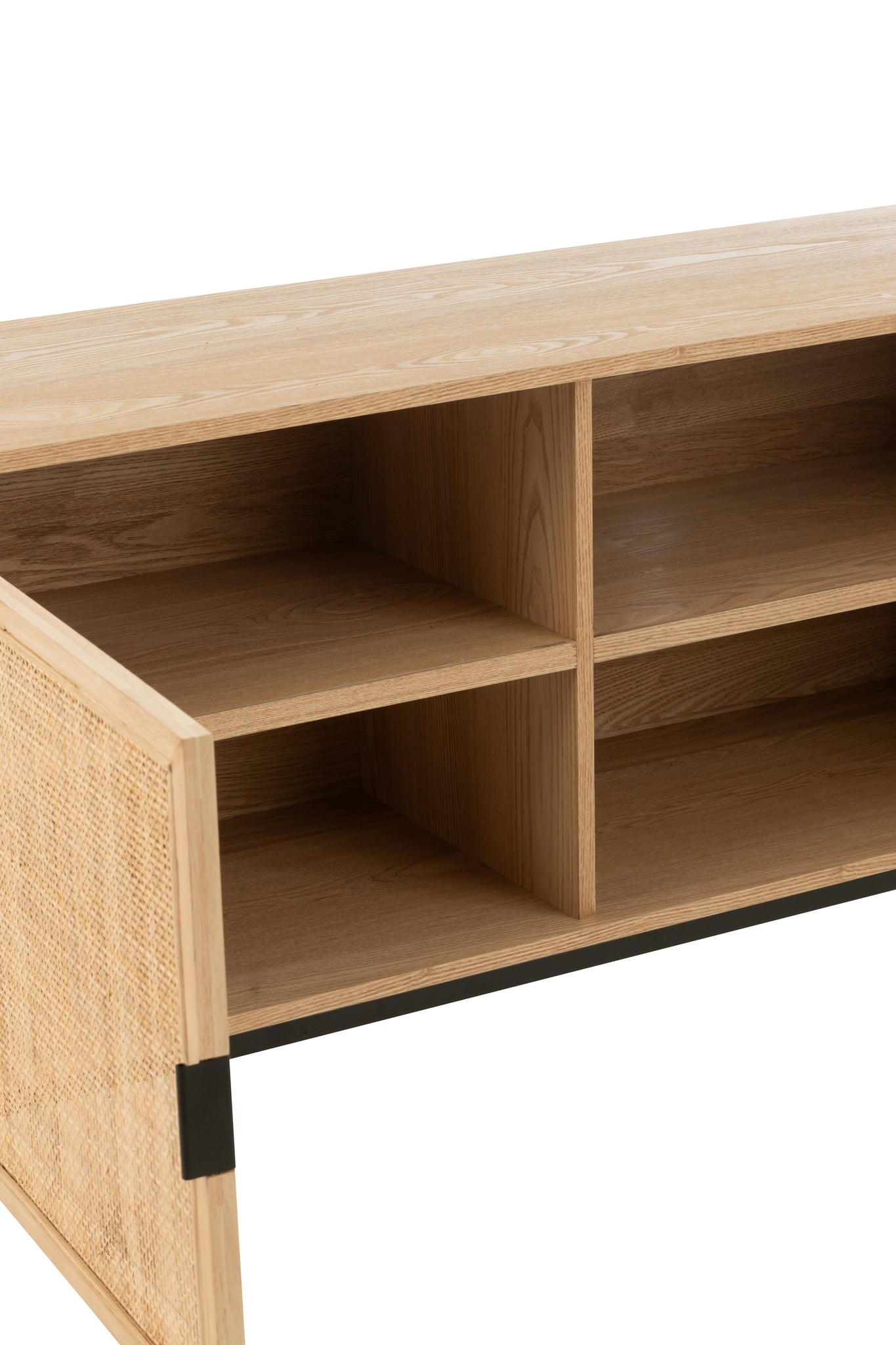 Cabinet Square Mdf/Metal Natural/Black Large