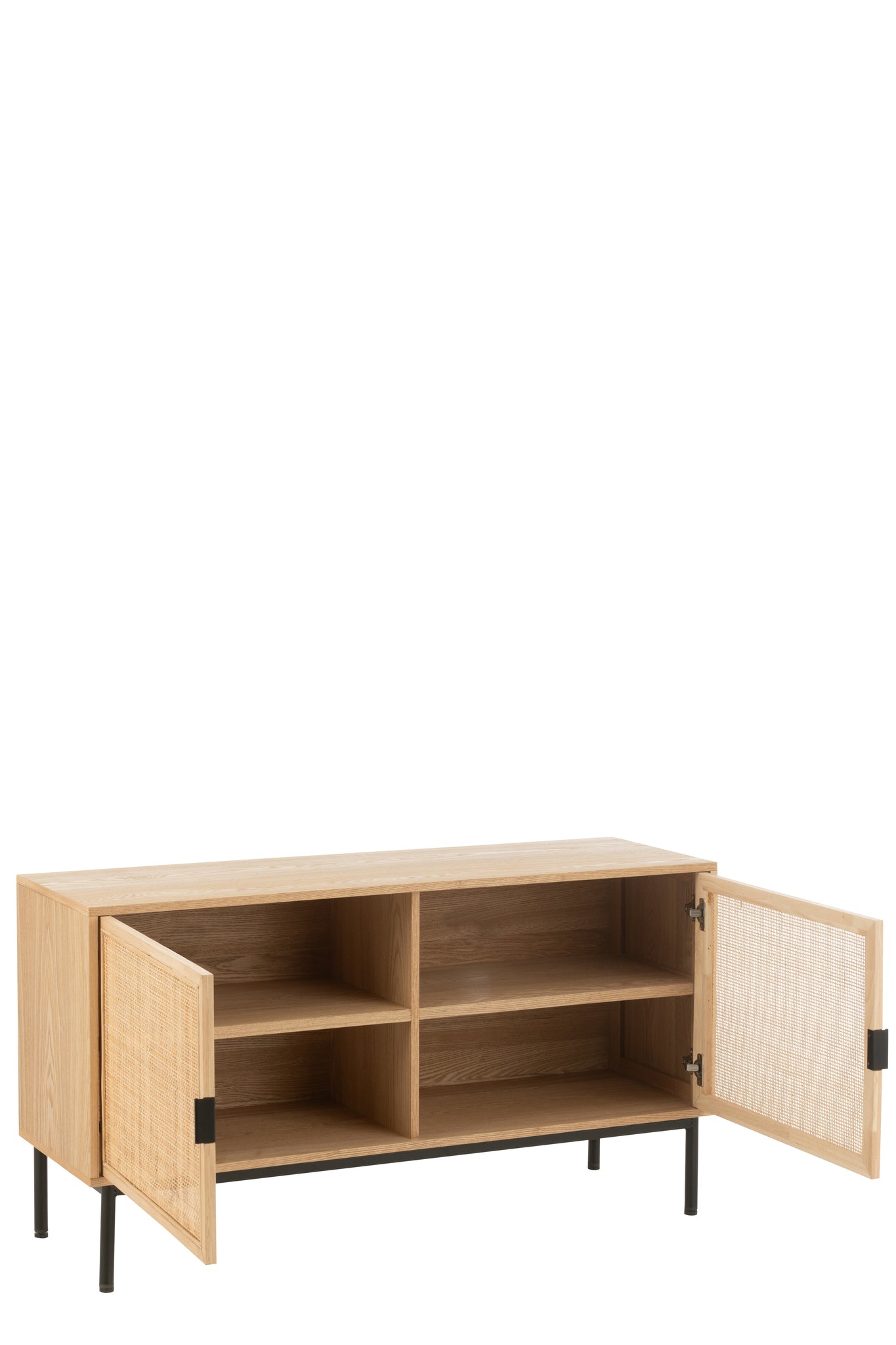 Cabinet Square Mdf/Metal Natural/Black Large