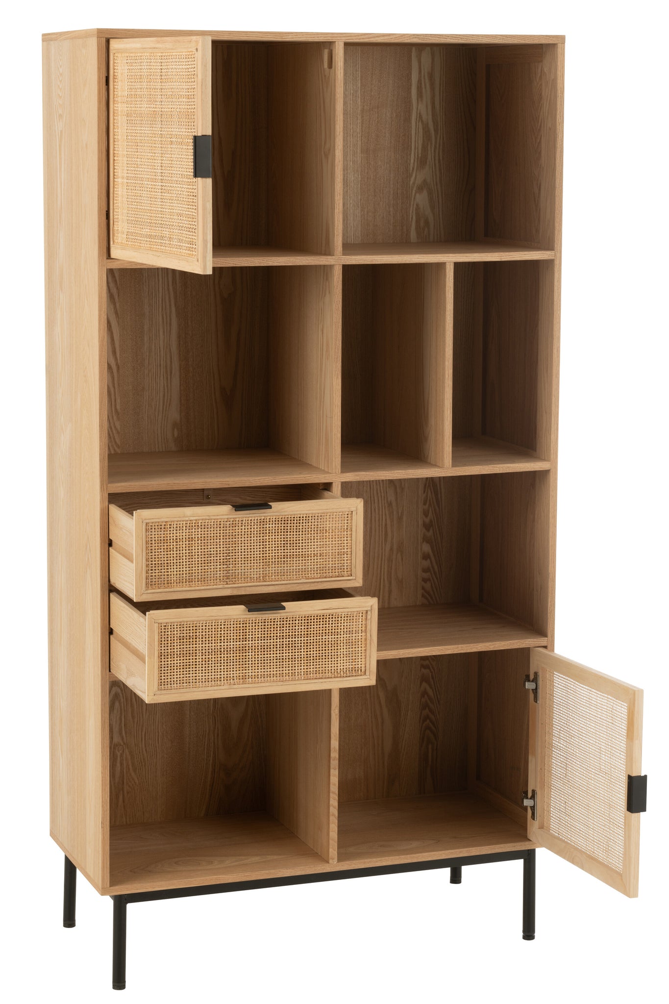 Closet Compartments Mdf/Metal Natural/Black