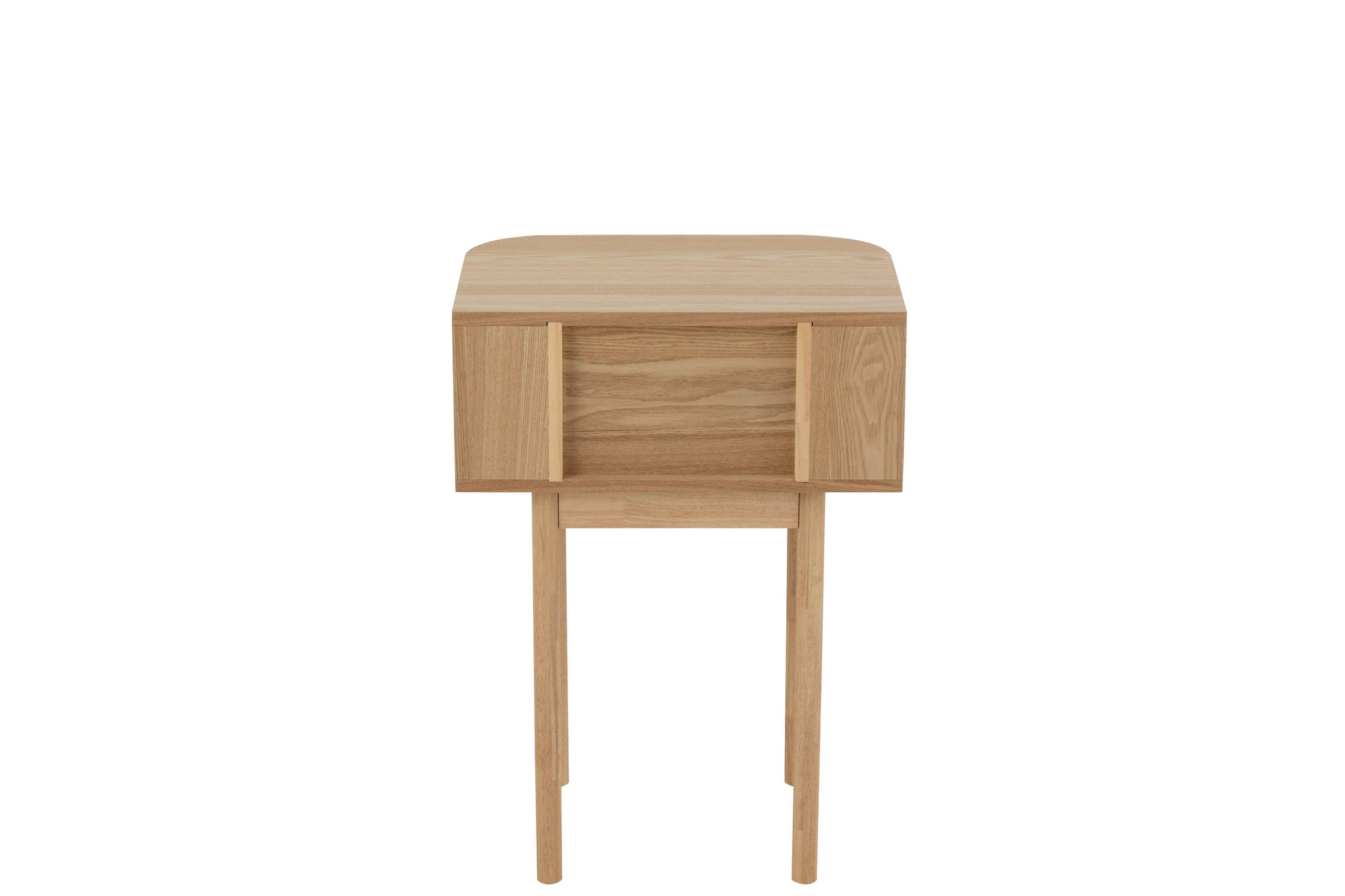 Night Table Rounded Mdf/Pine Wood Natural