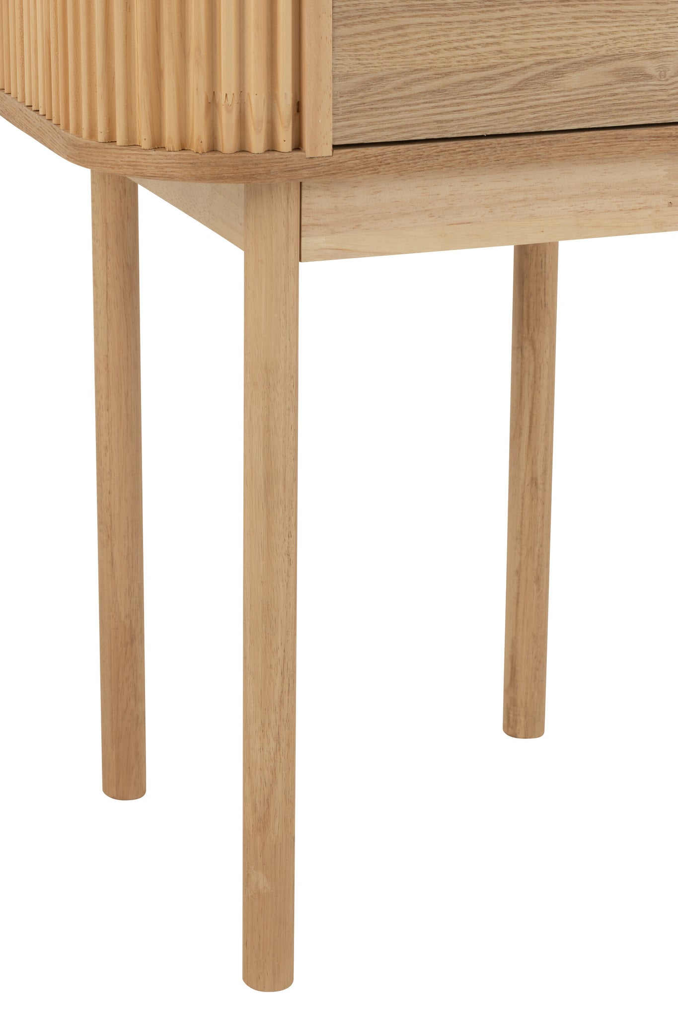 Night Table Rounded Mdf/Pine Wood Natural