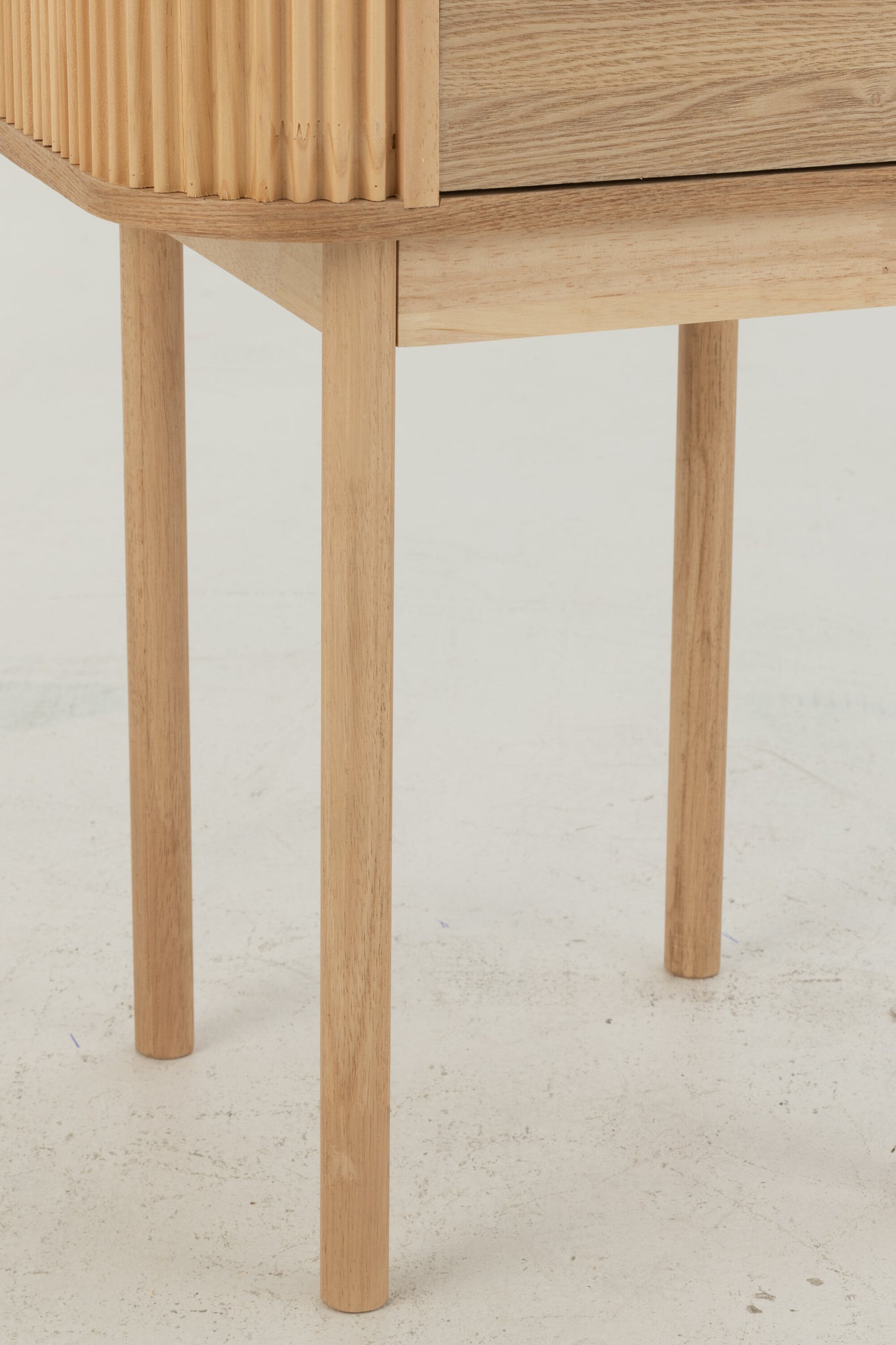Night Table Rounded Mdf/Pine Wood Natural