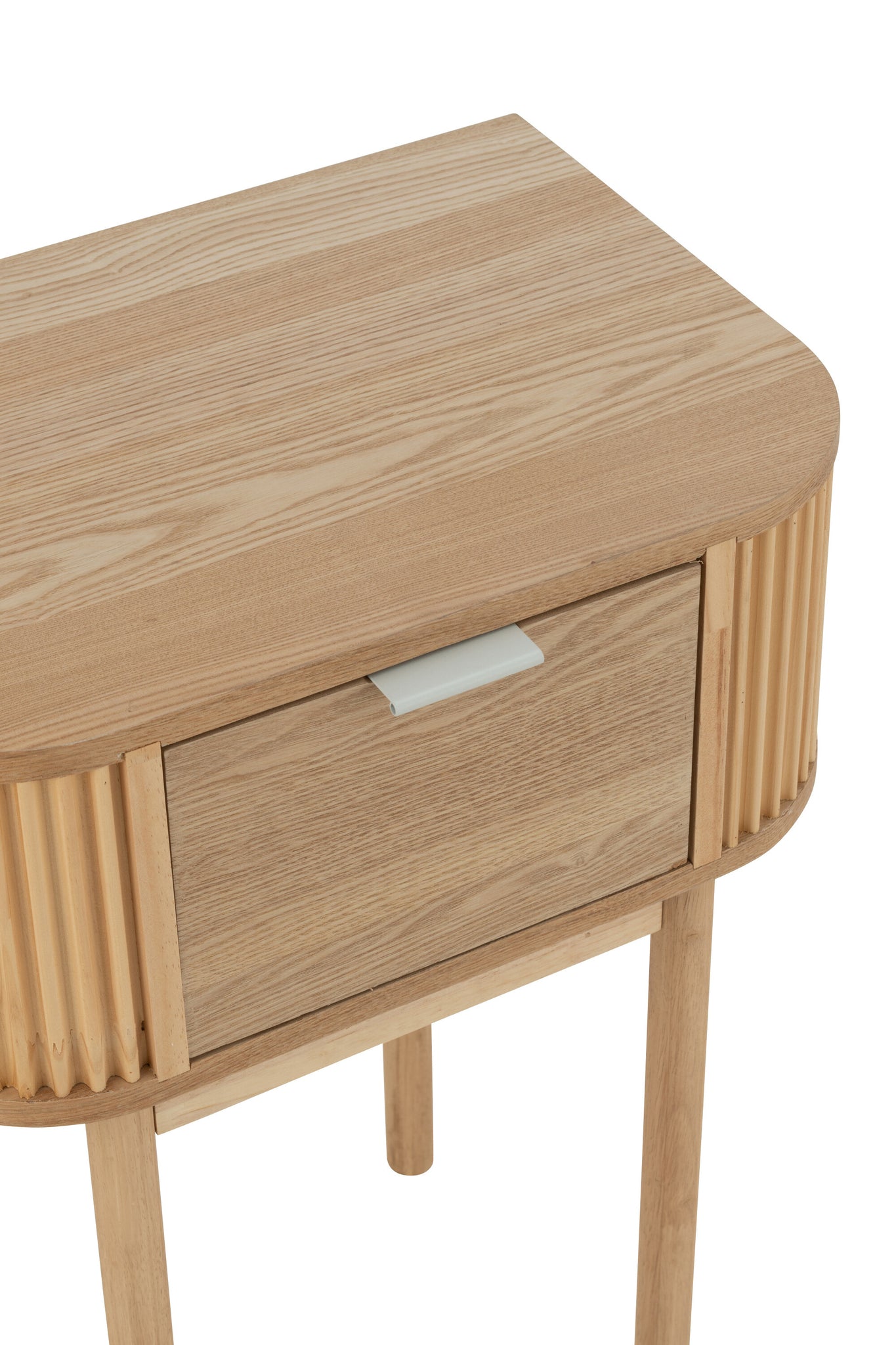 Night Table Rounded Mdf/Pine Wood Natural