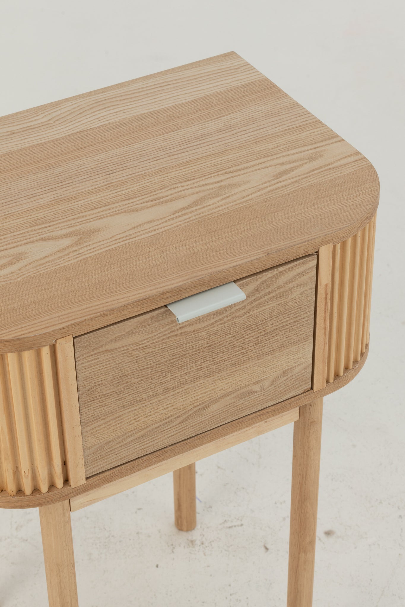 Night Table Rounded Mdf/Pine Wood Natural