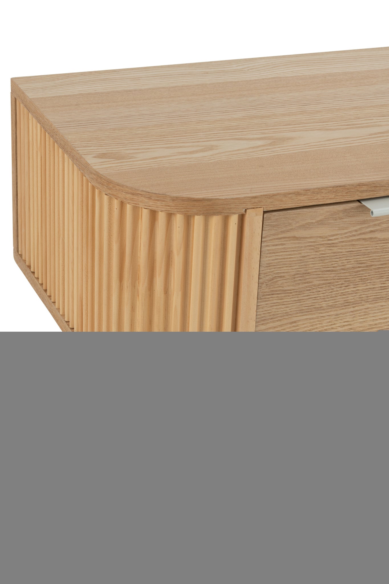 Night Table Rounded Mdf/Pine Wood Natural