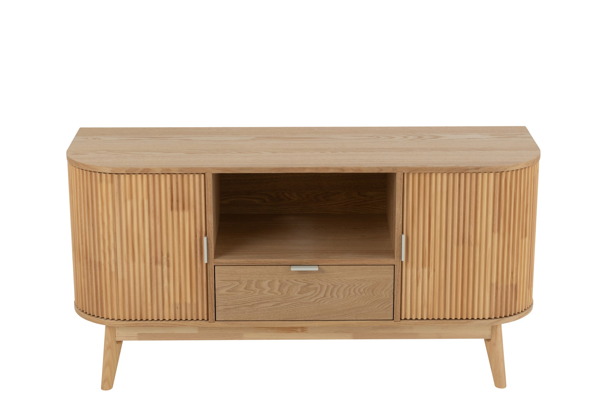 TV Meubel Hout Rond Design | Laag Dressoir Natural