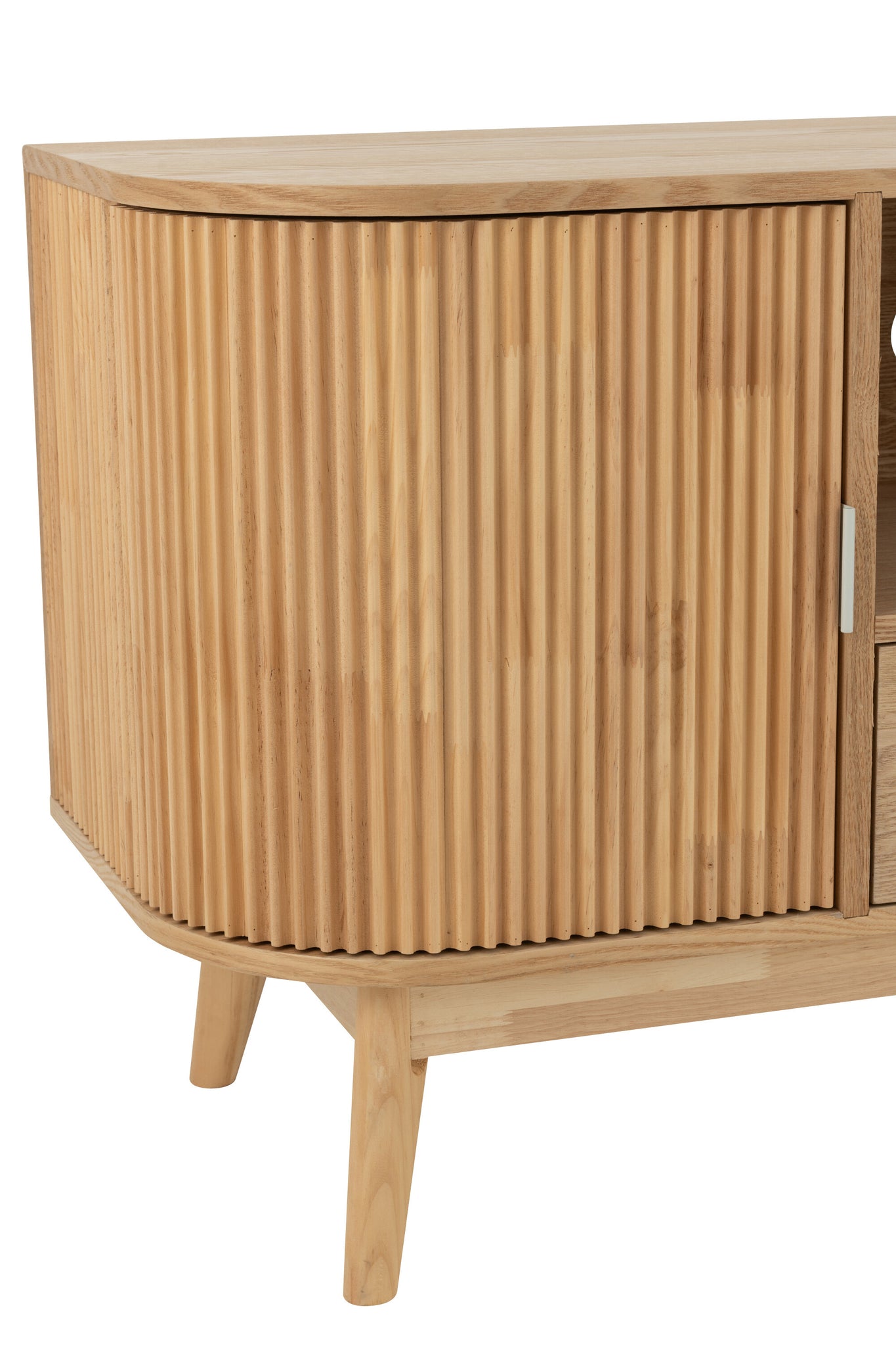 TV-Möbel Holz Rund Design Natur 120x40x60 cm