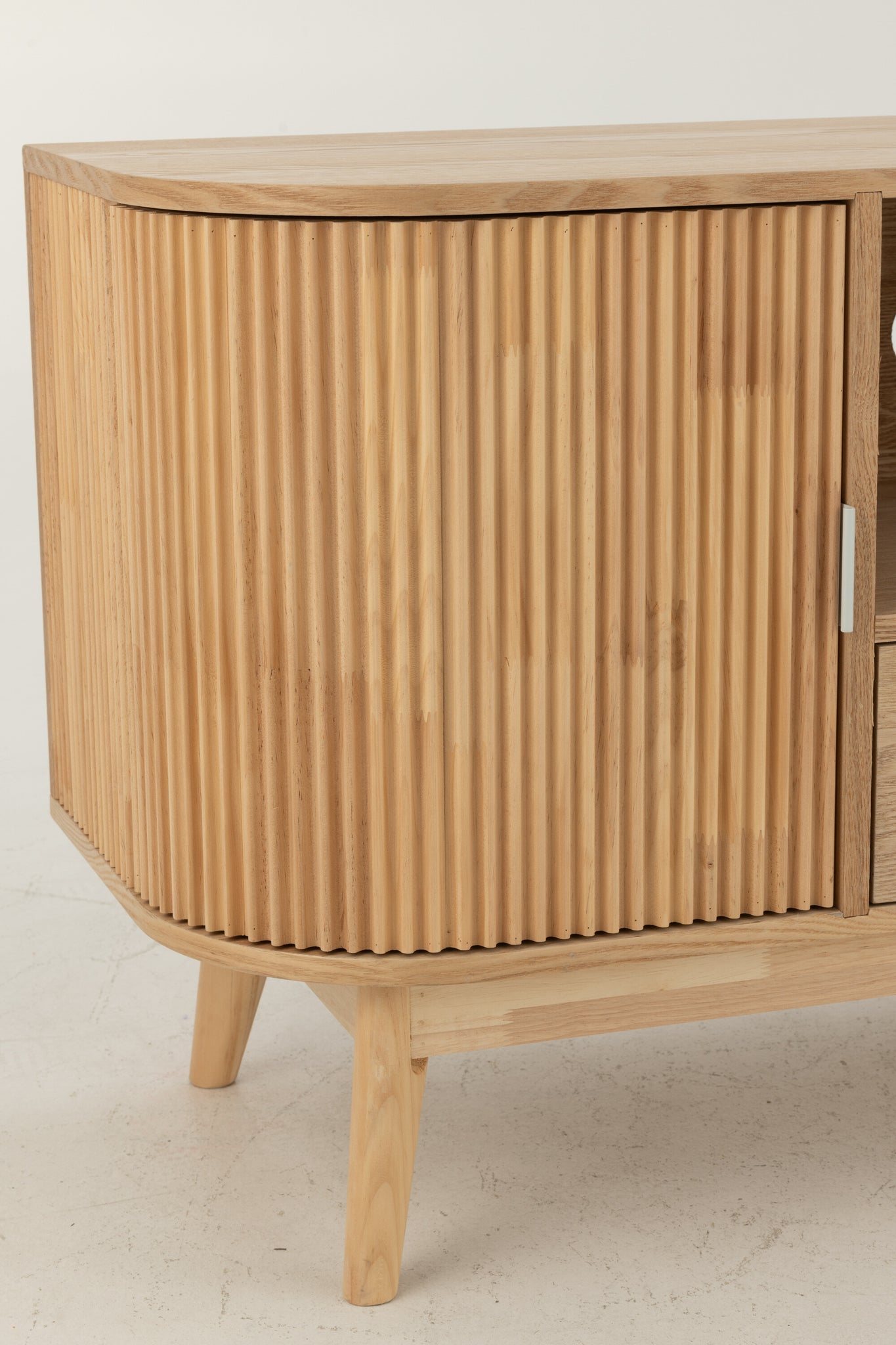 Cabinet Rounded Mdf/Pine Wood Natural Small