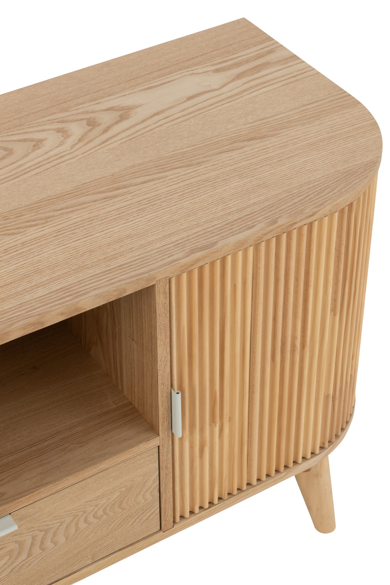 TV-Möbel Holz Rund Design Natur 120x40x60 cm