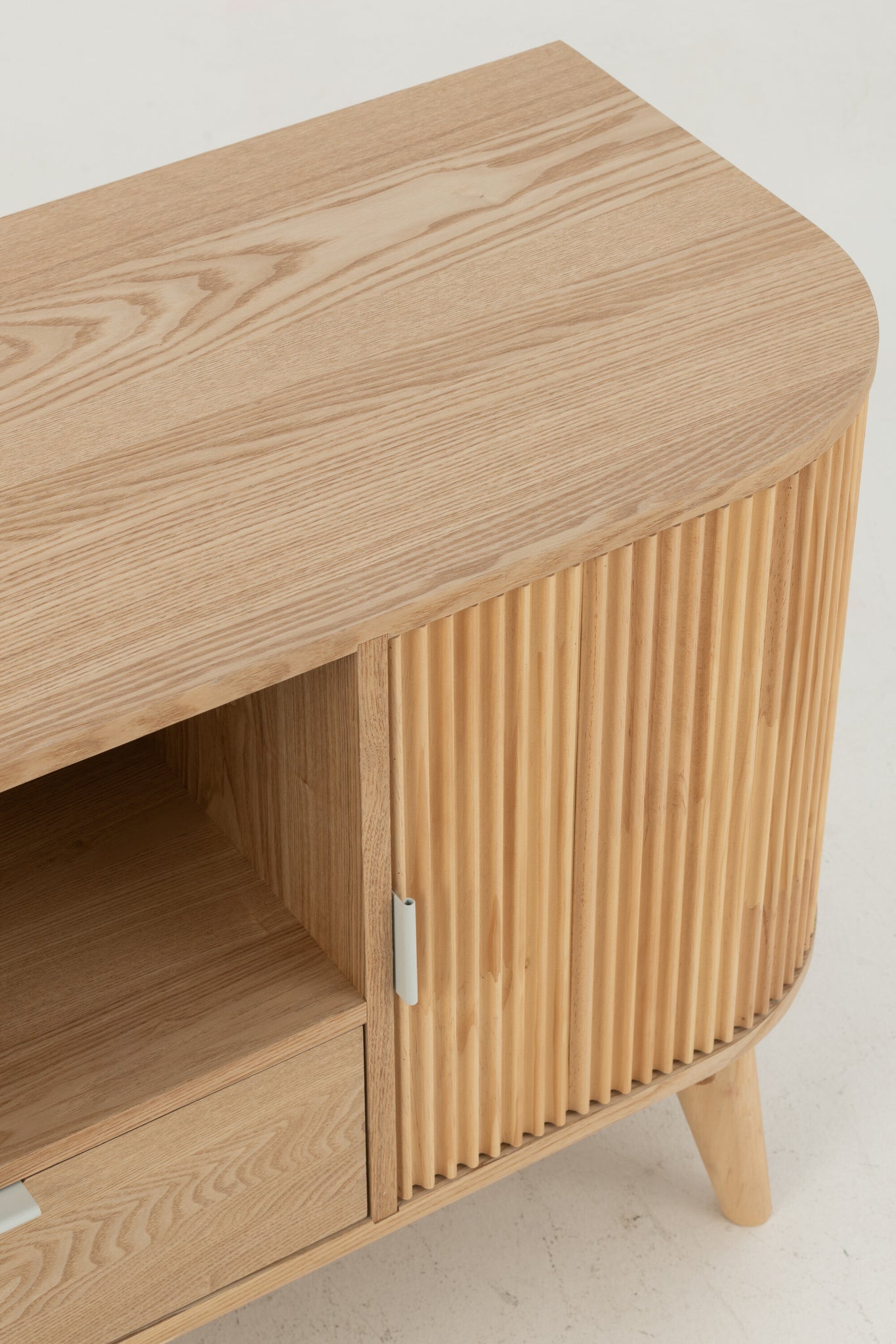 Cabinet Rounded Mdf/Pine Wood Natural Small