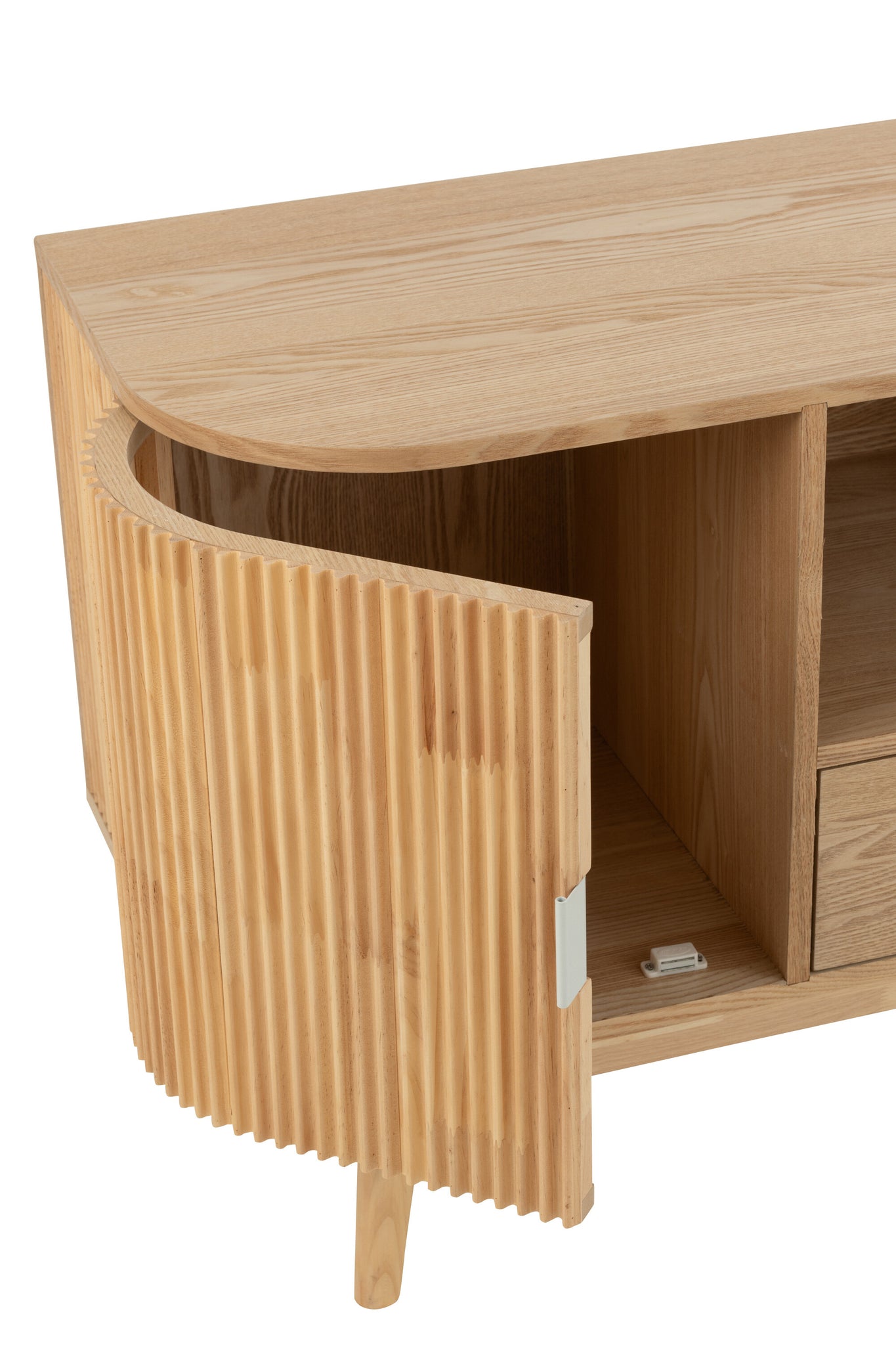 TV-Möbel Holz Rund Design Natur 120x40x60 cm