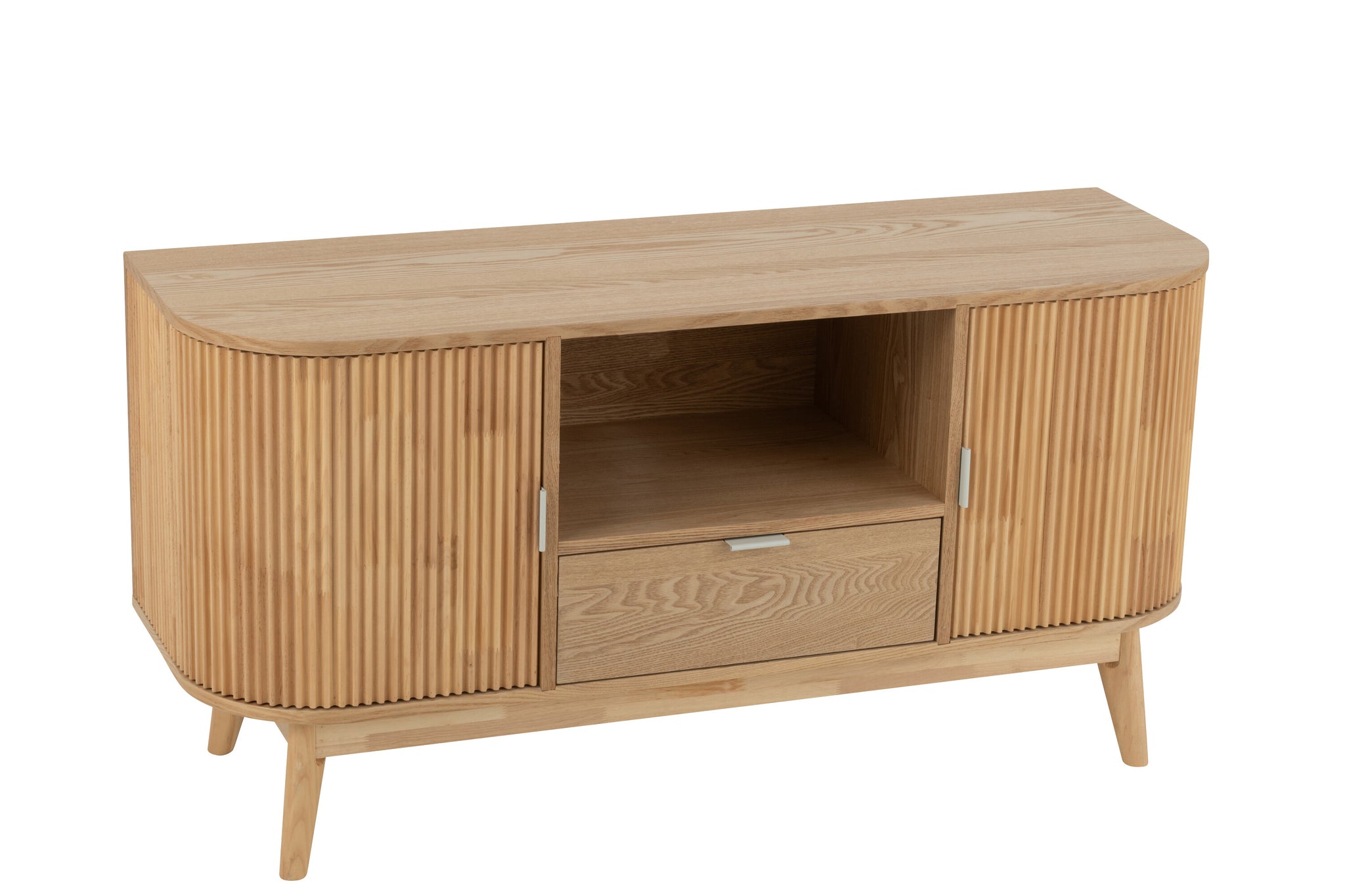 TV-Möbel Holz Rund Design Natur 120x40x60 cm