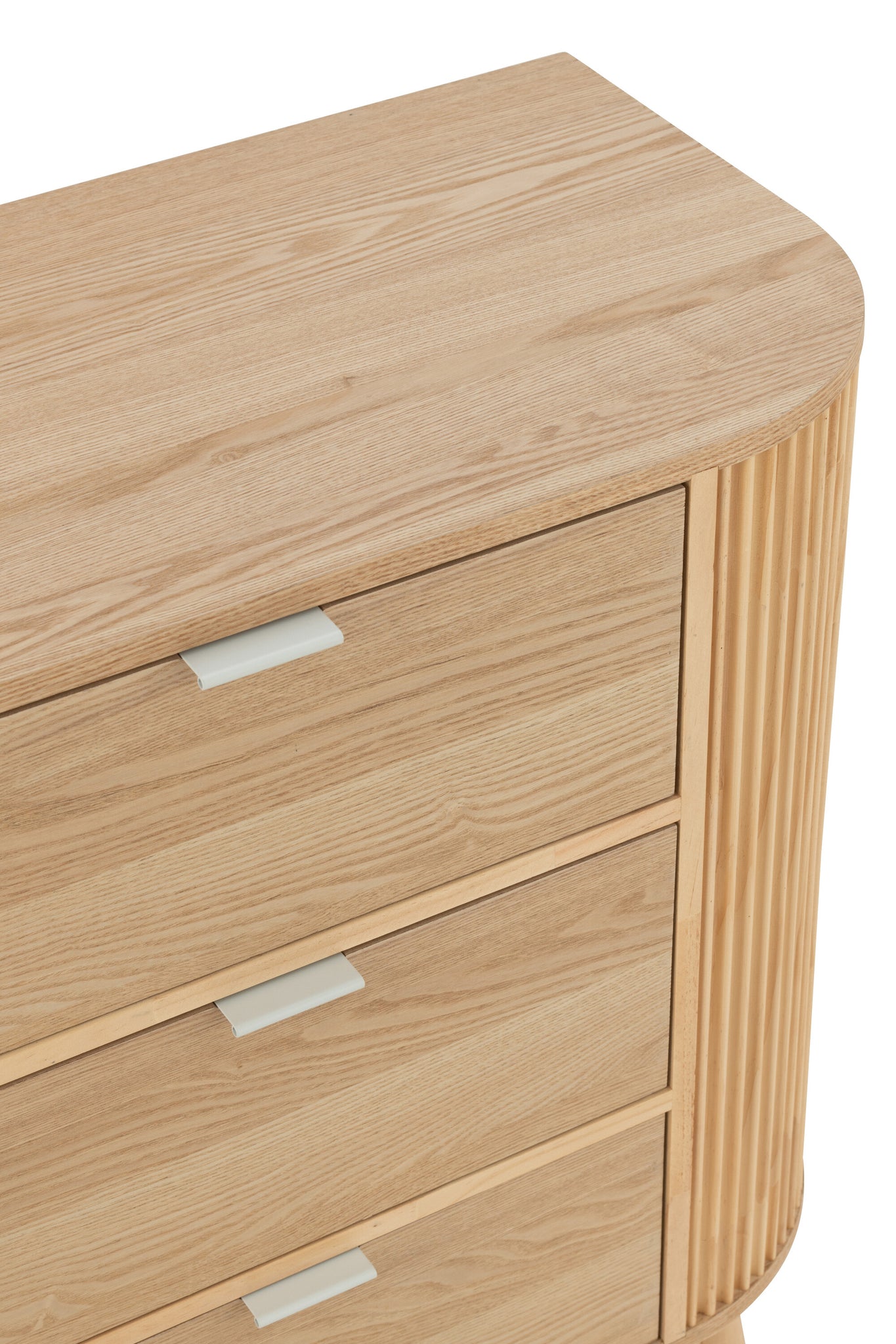 Kommode MDF Holz Rund Design Natur 80x40x80 cm