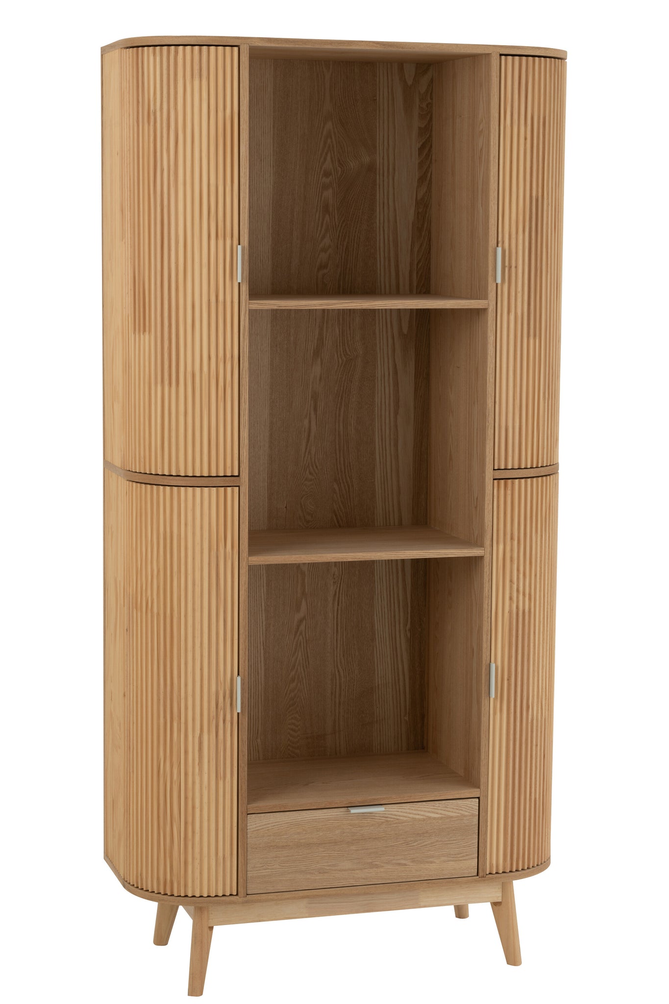 Ronde Open Kast Hout Naturel | Minimalistische Opbergkast | Living and Goods