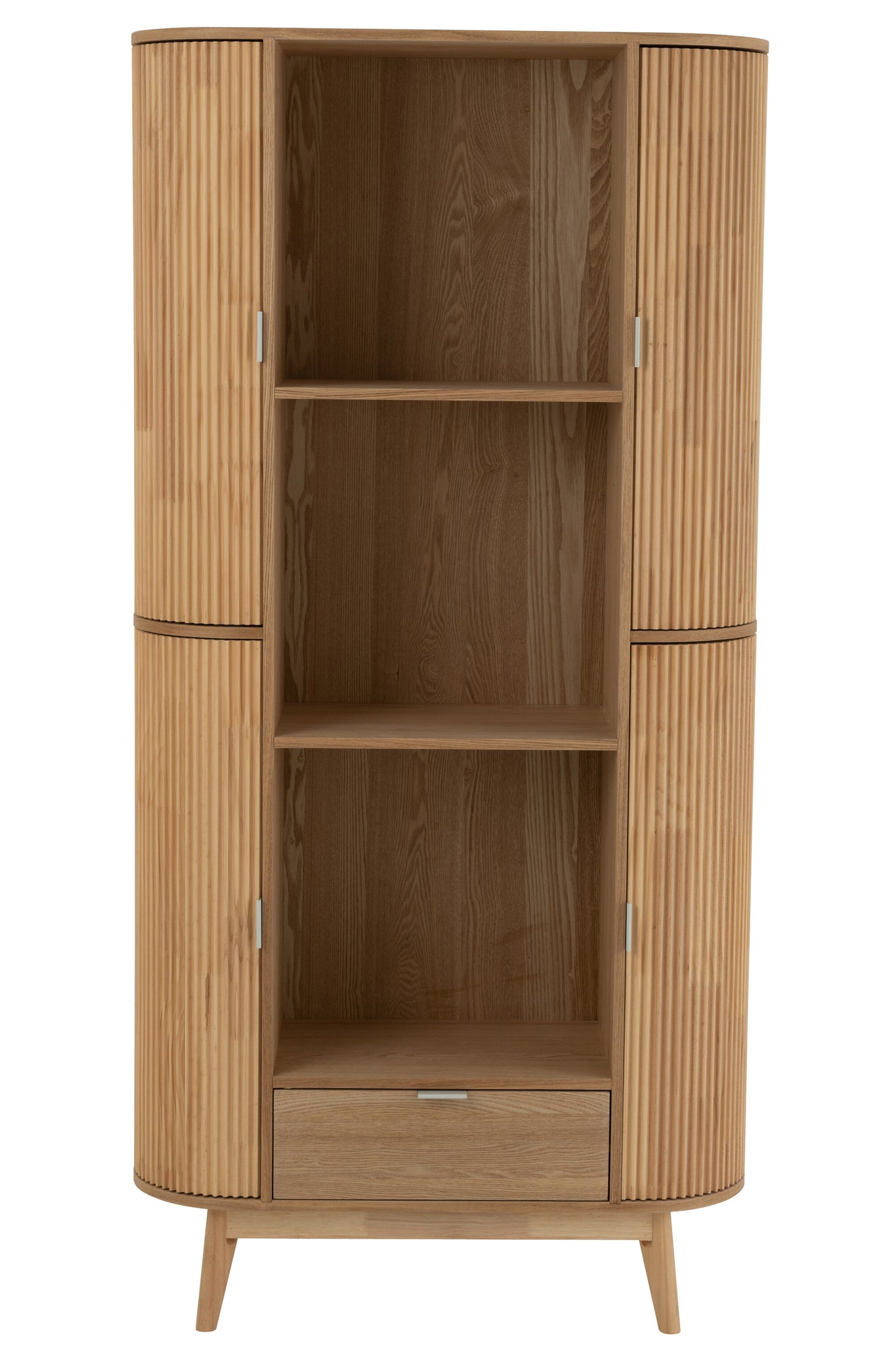 Ronde Open Kast Hout Naturel | Minimalistische Opbergkast | Living and Goods