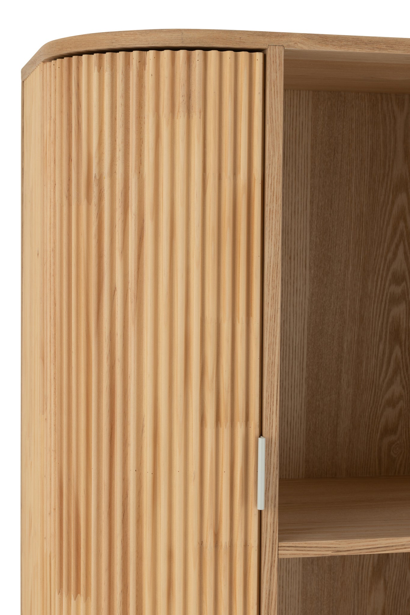 Rundes offenes Regal Holz Natur | Minimalistischer Aufbewahrungsschrank | Living and Goods