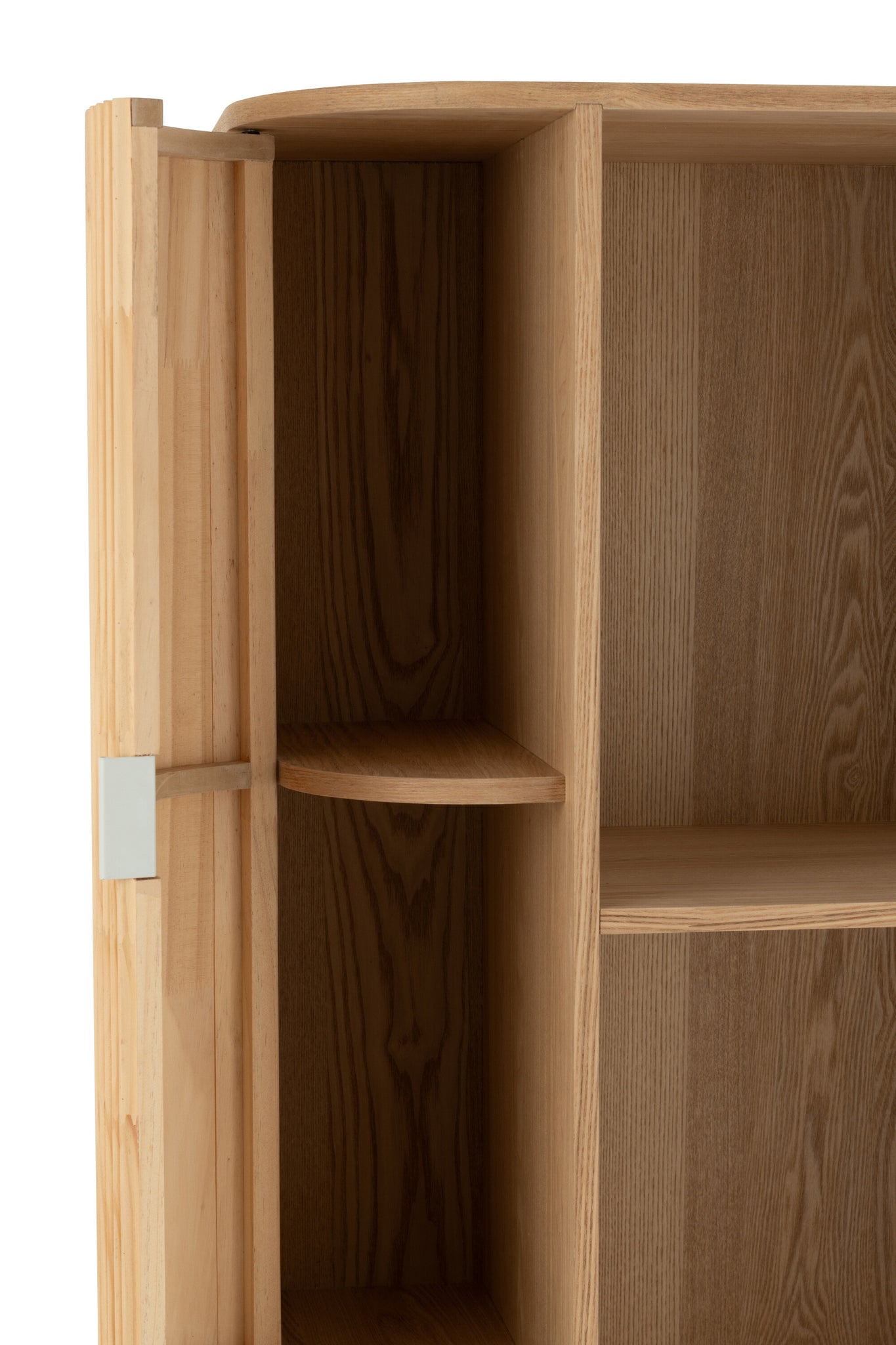 Rundes offenes Regal Holz Natur | Minimalistischer Aufbewahrungsschrank | Living and Goods