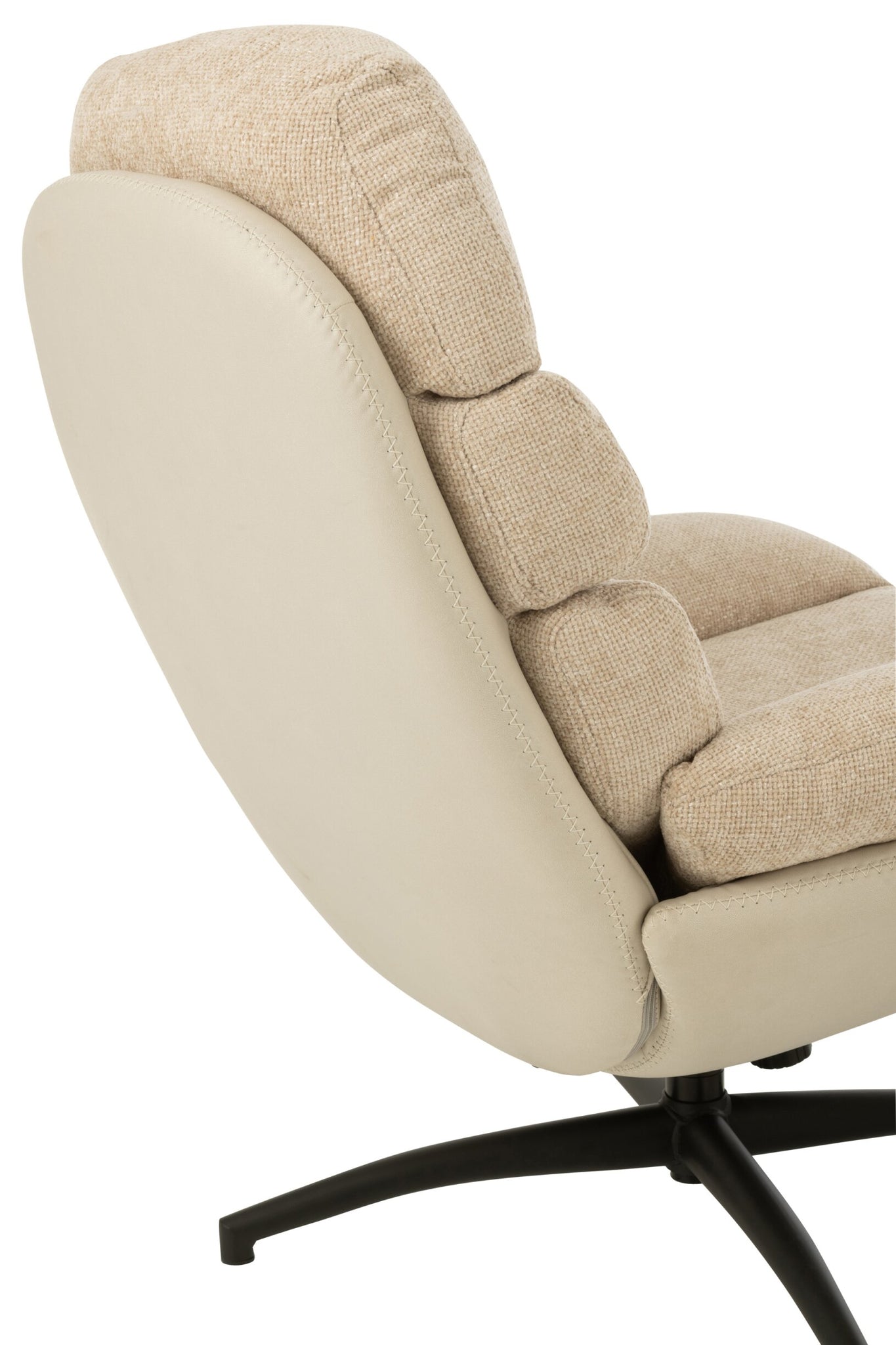 Relax Sofa + Hocker Metall/Sperrholz Grau/Schwarz