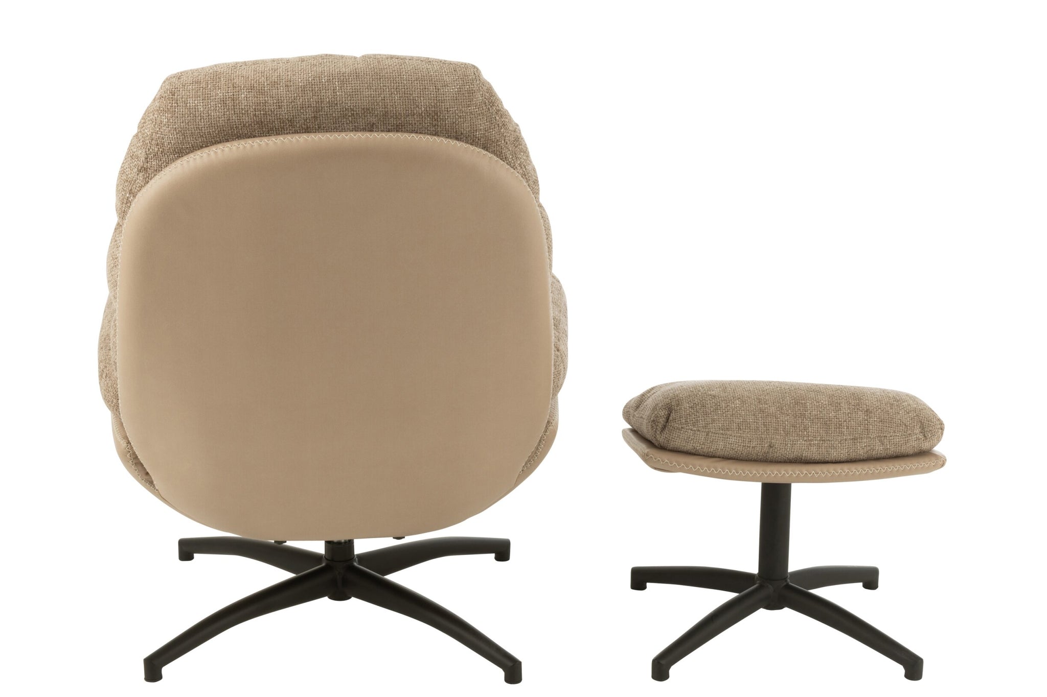 Relax Sofa + Fußhocker Metall/Sperrholz Dunkelgrau/Schwarz
