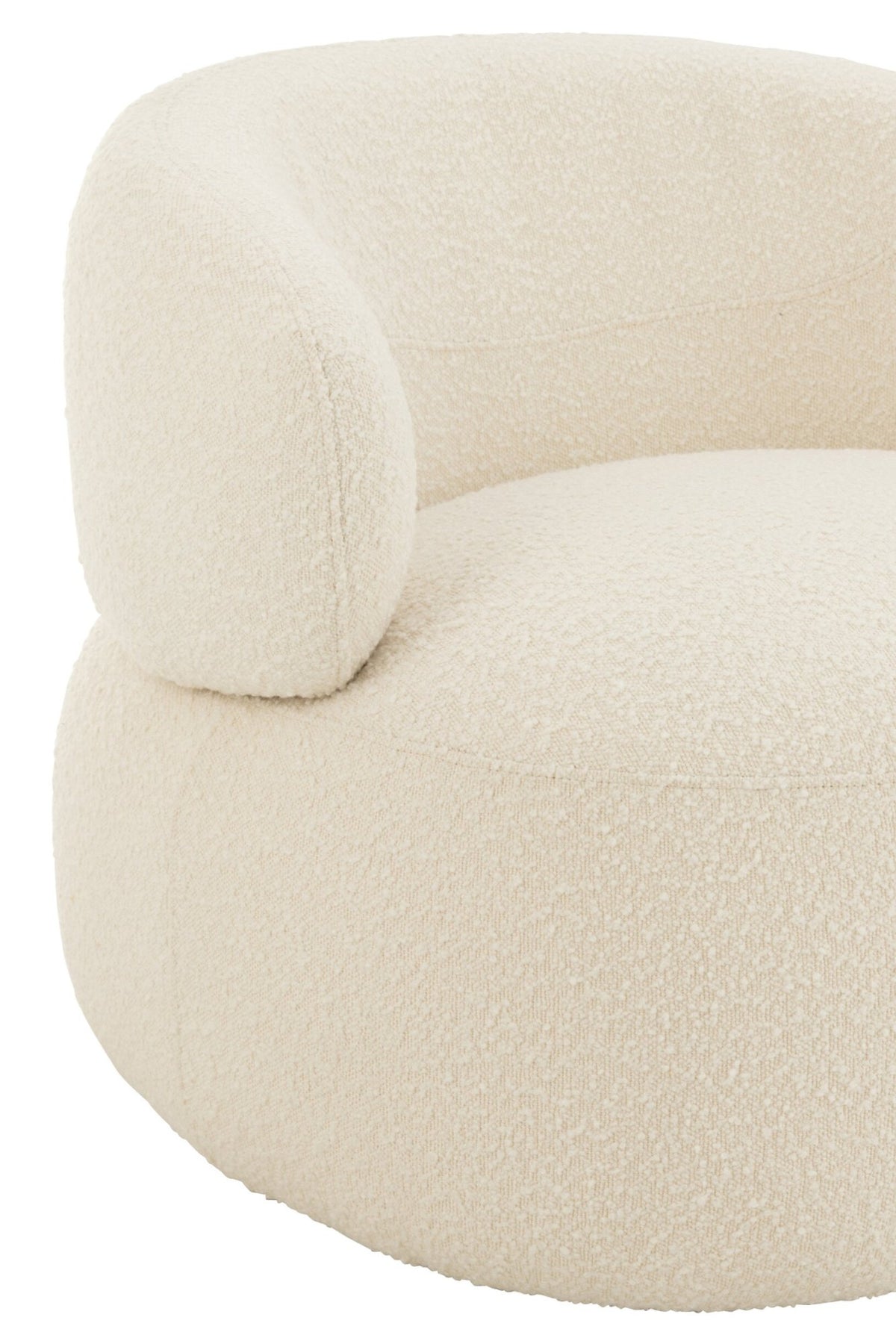Sillón redondo giratorio – tela, crudo, 85x82x72,5 cm