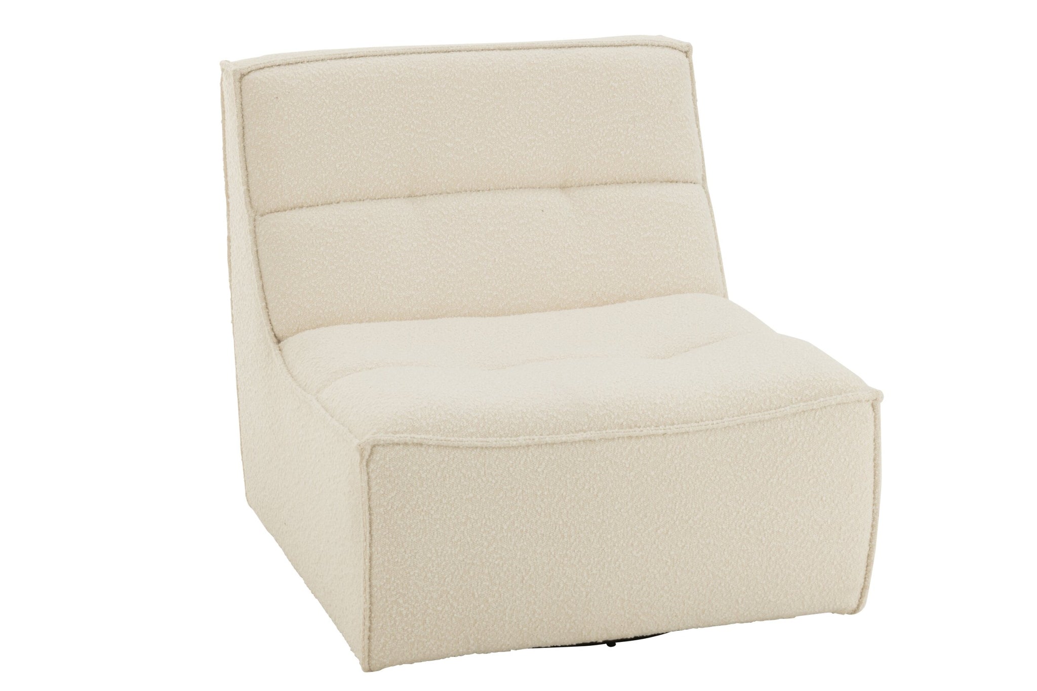Drehstuhl, quadratisch, Pappelholz/Schaumstoff, Creme