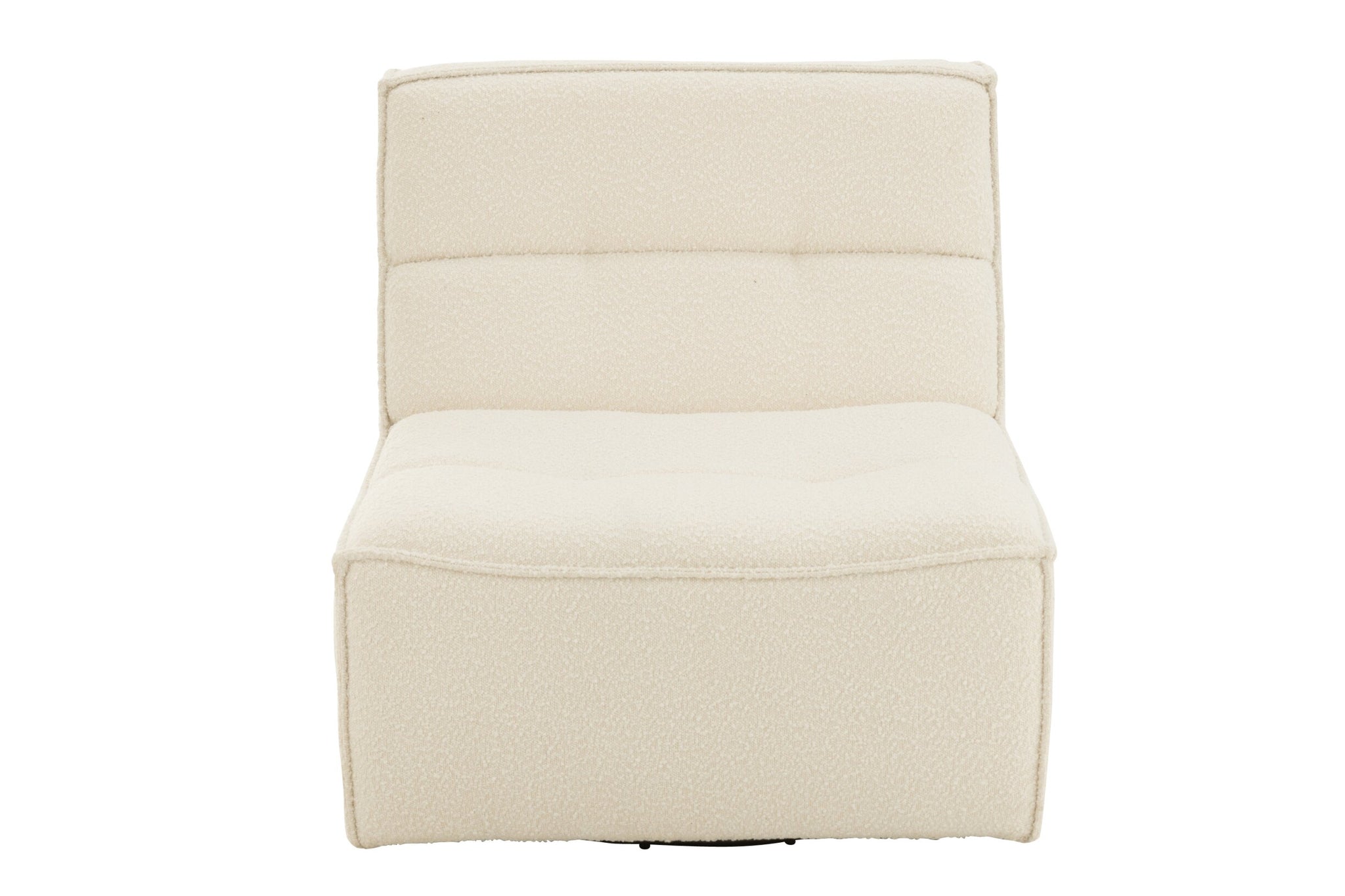 Drehstuhl, quadratisch, Pappelholz/Schaumstoff, Creme