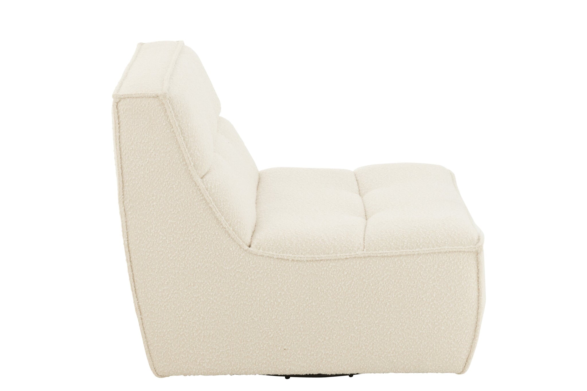 Drehstuhl, quadratisch, Pappelholz/Schaumstoff, Creme