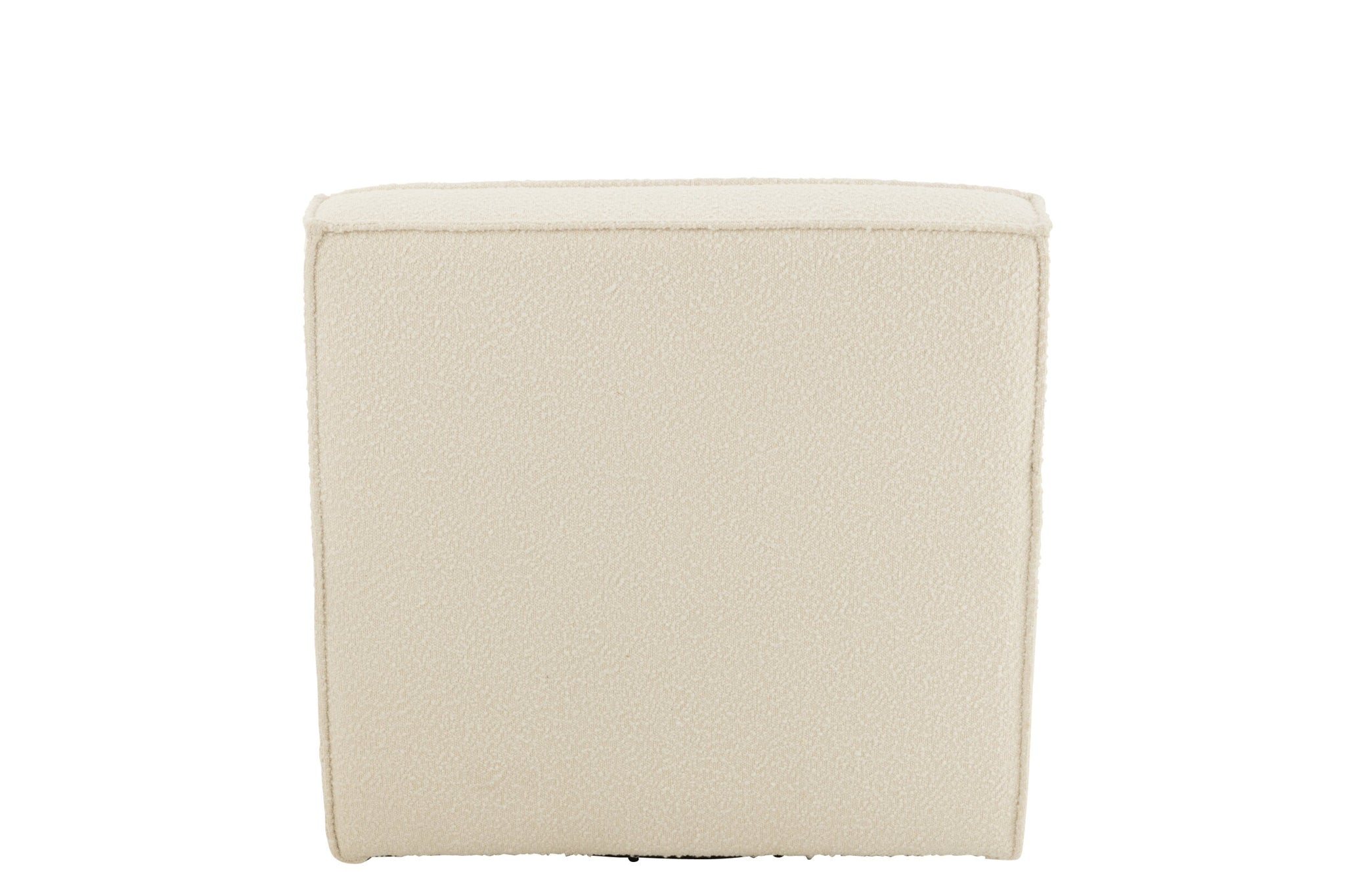 Drehstuhl, quadratisch, Pappelholz/Schaumstoff, Creme